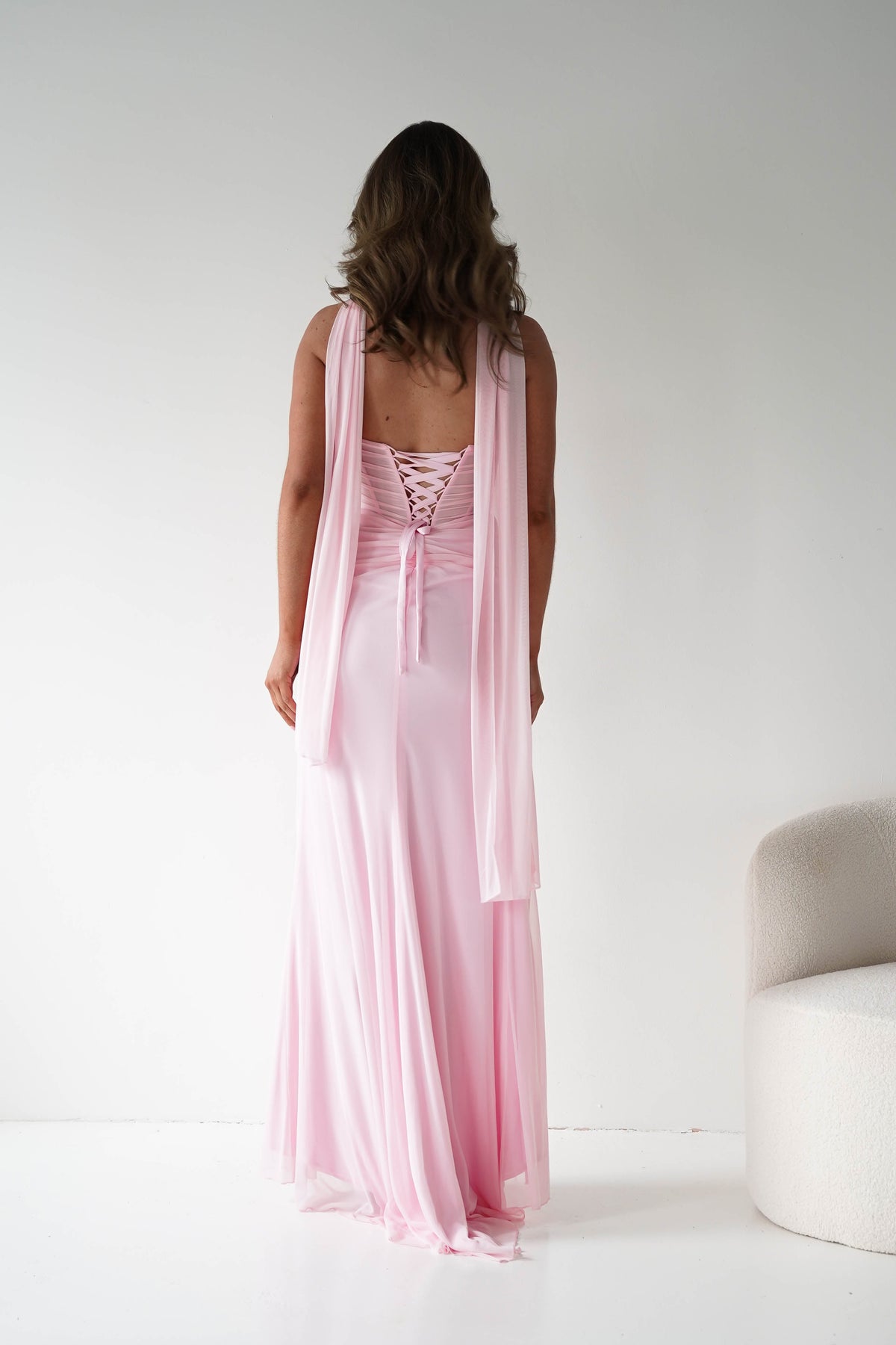 Karianne Draped Ruched Bodice Gown | Pink-Oh Hello Clothing