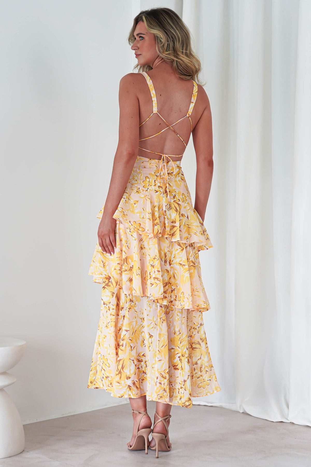 Karlie Floral Print Maxi Dress | Yellow-Oh Hello Clothing