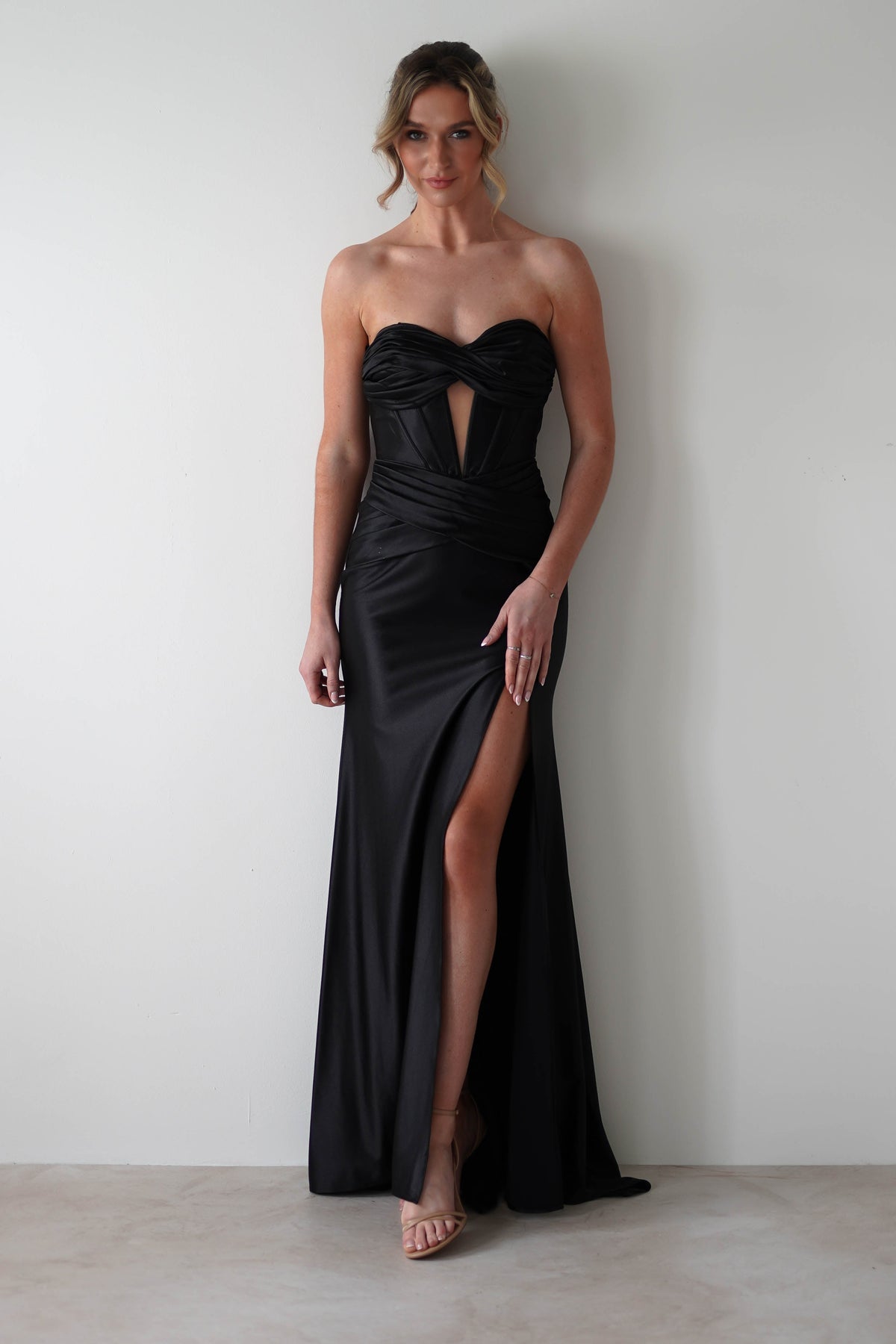 Karra Bodycon Strapless Gown | Black-Oh Hello Clothing