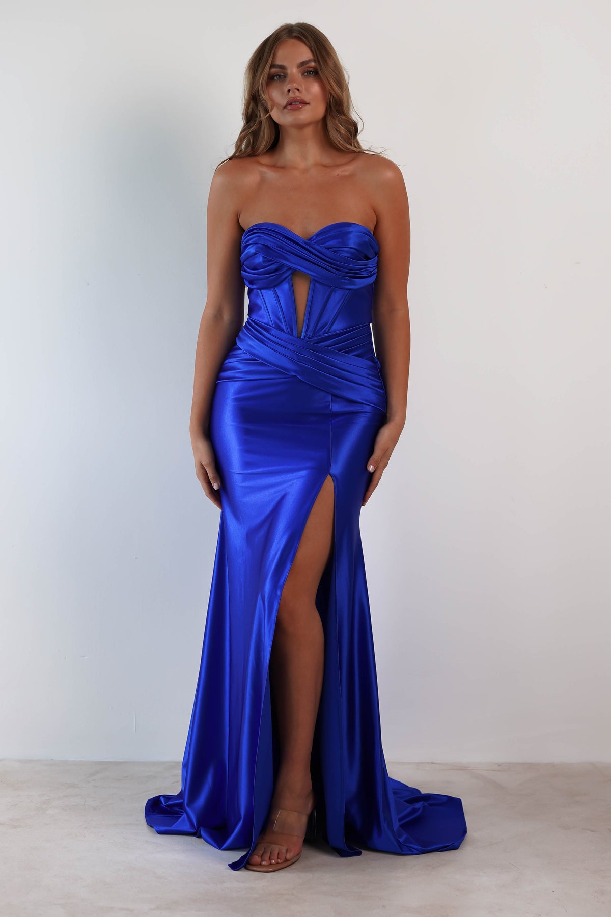 Karra Bodycon Strapless Gown | Royal Blue-Oh Hello Clothing