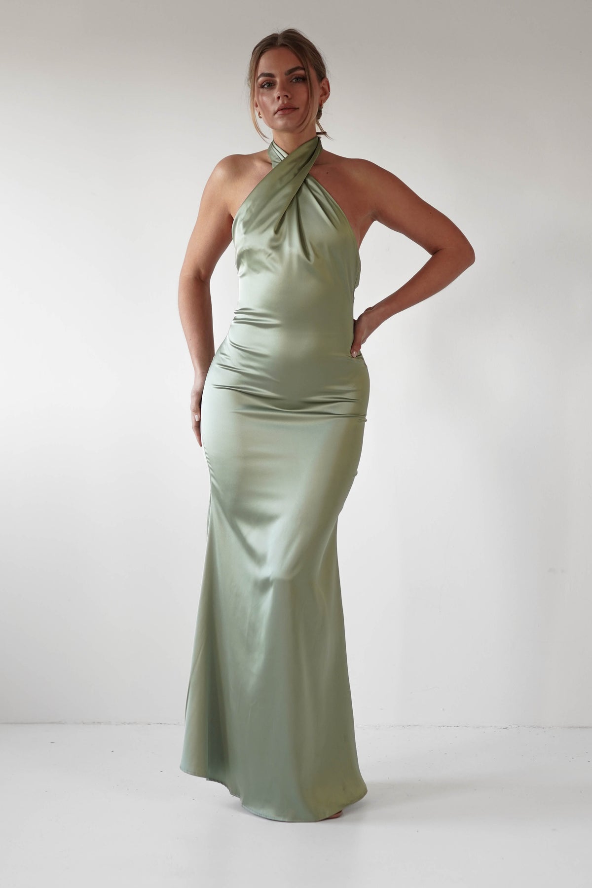 Kartia Halterneck Maxi Gown | Sage-Oh Hello Clothing