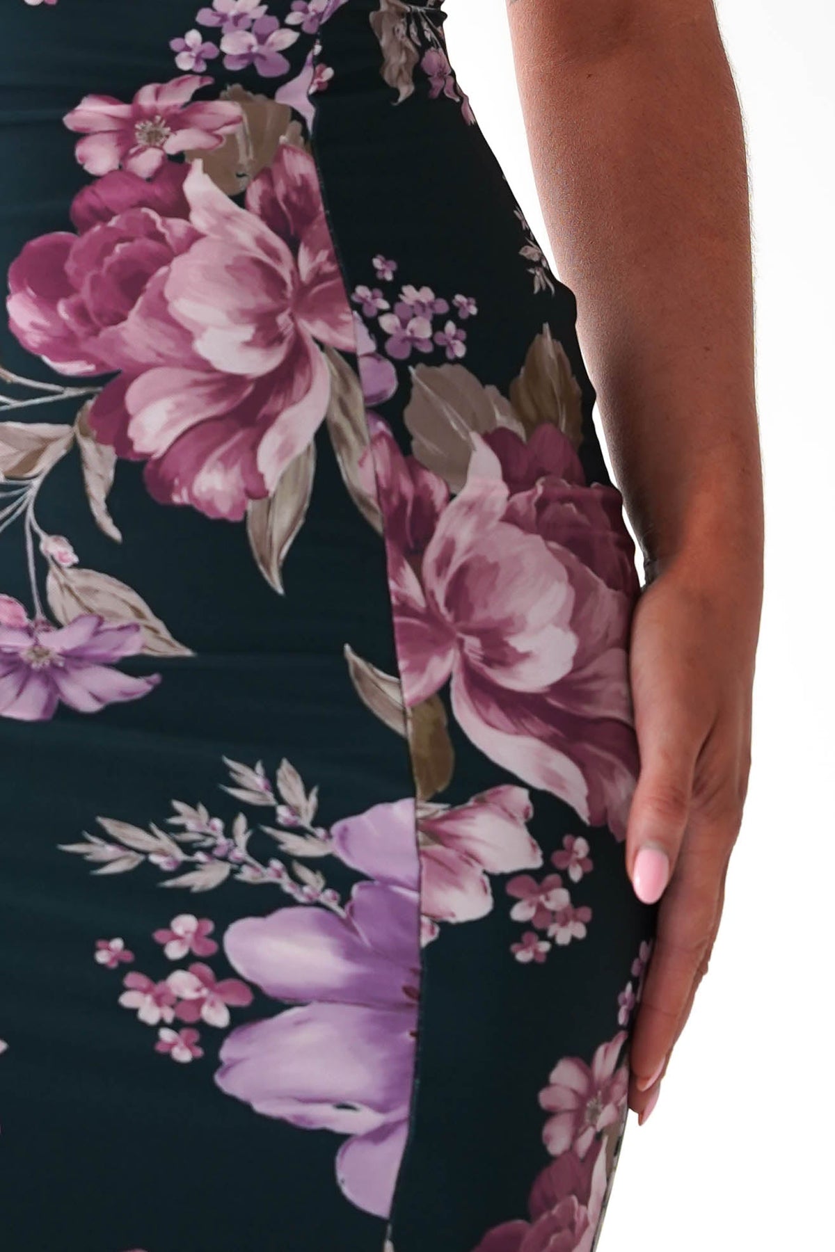 Lara Strapless Bodycon Floral Maxi Dress | Green-Oh Hello Clothing