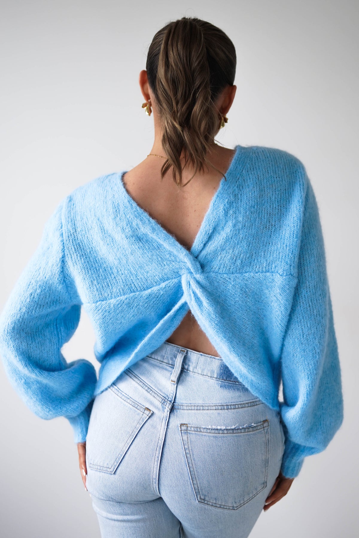 Larson Two Way Twist Knit Jumper | Blue-Oh Hello Clothing