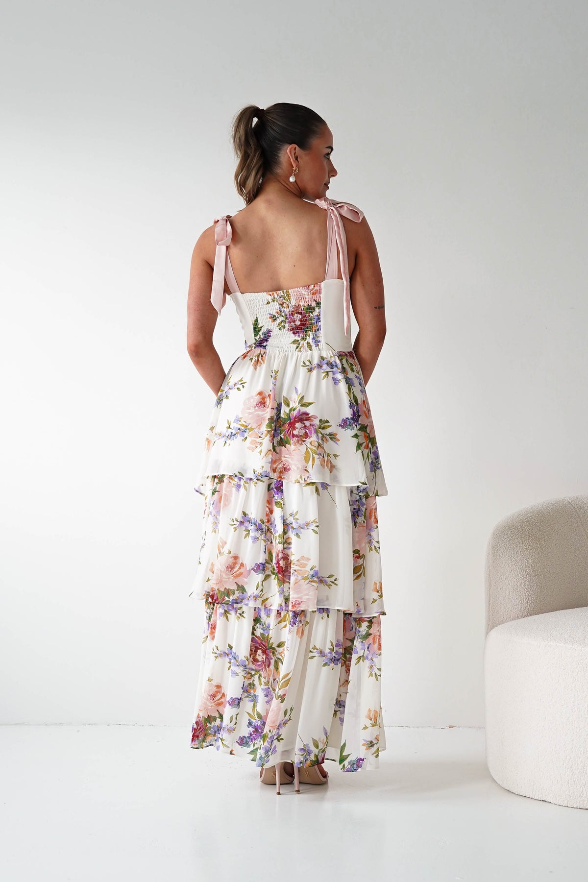 Lauren Floral Print Tiered Maxi Dress | Mixed Print-Oh Hello Clothing