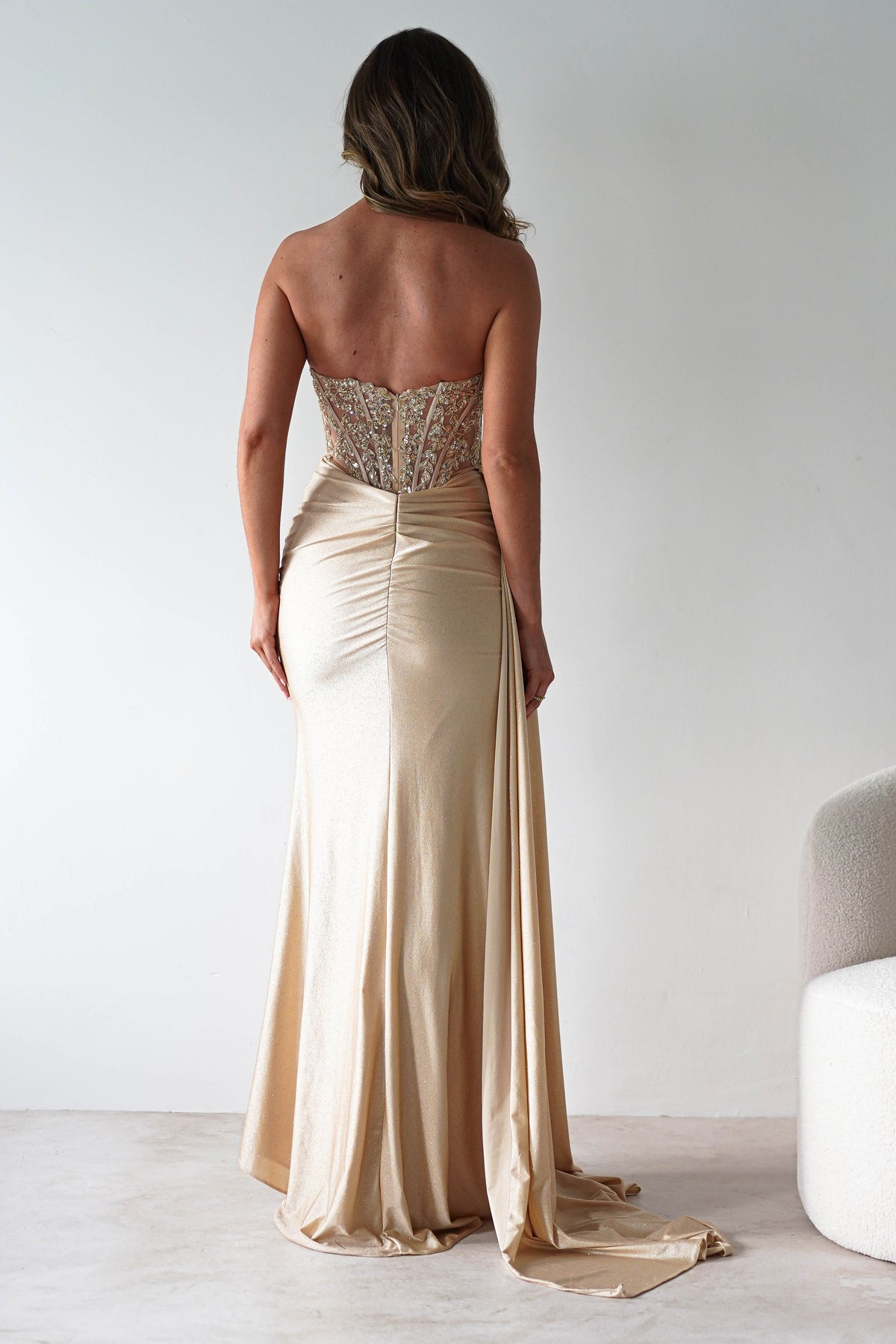 Lavelle Glitter Bodycon Gown | Gold-Oh Hello Clothing
