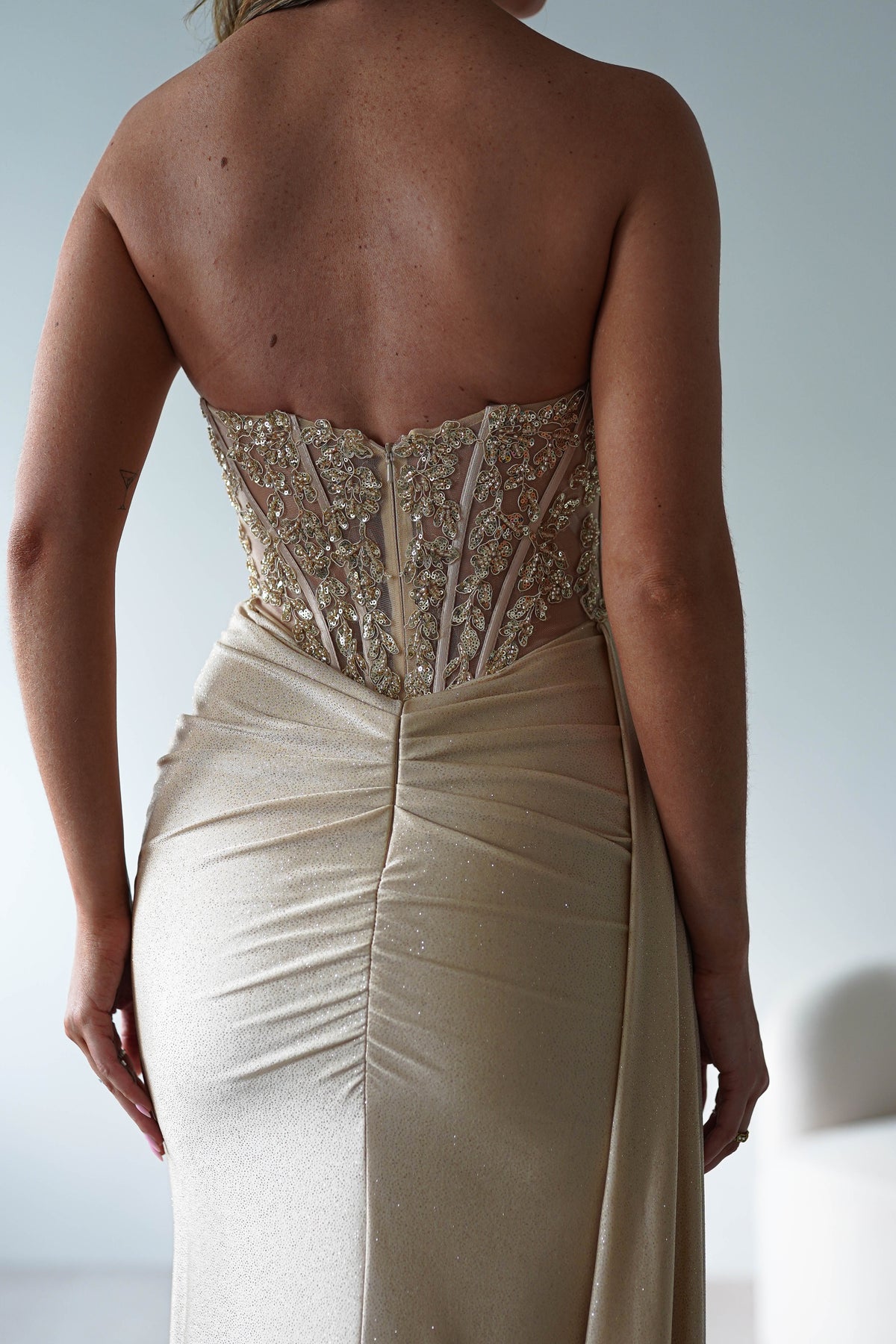 Lavelle Glitter Bodycon Gown | Gold-Oh Hello Clothing