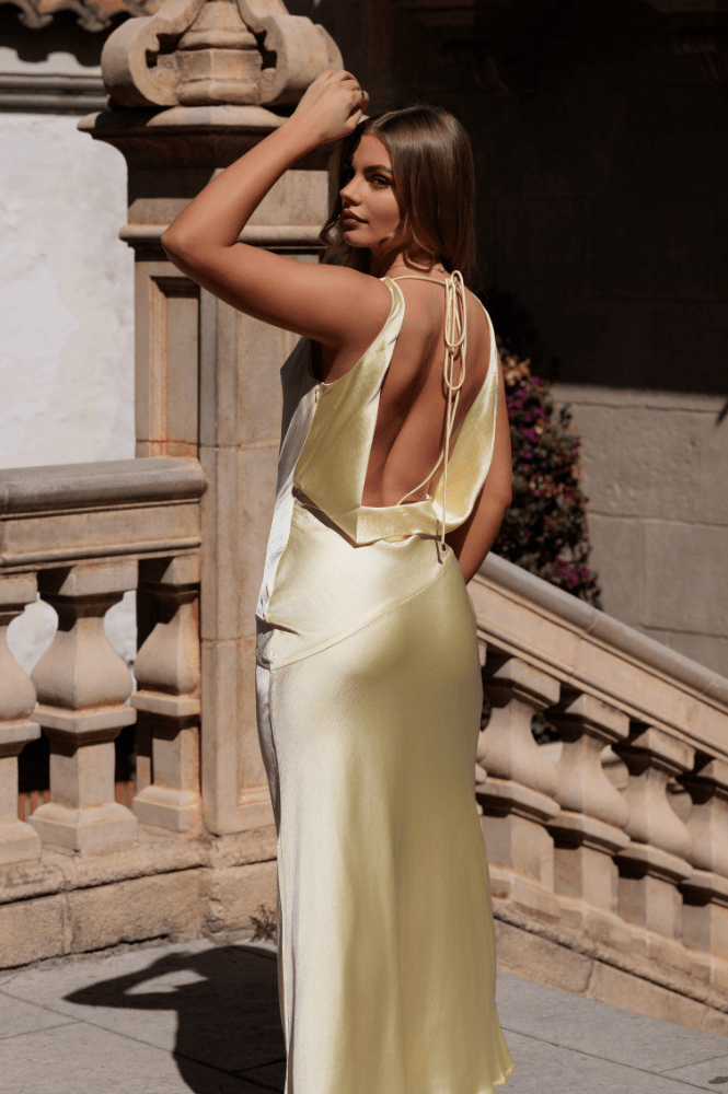 Leah Cowl Neckline Maxi Dress | Yellow-Oh Hello Clothing
