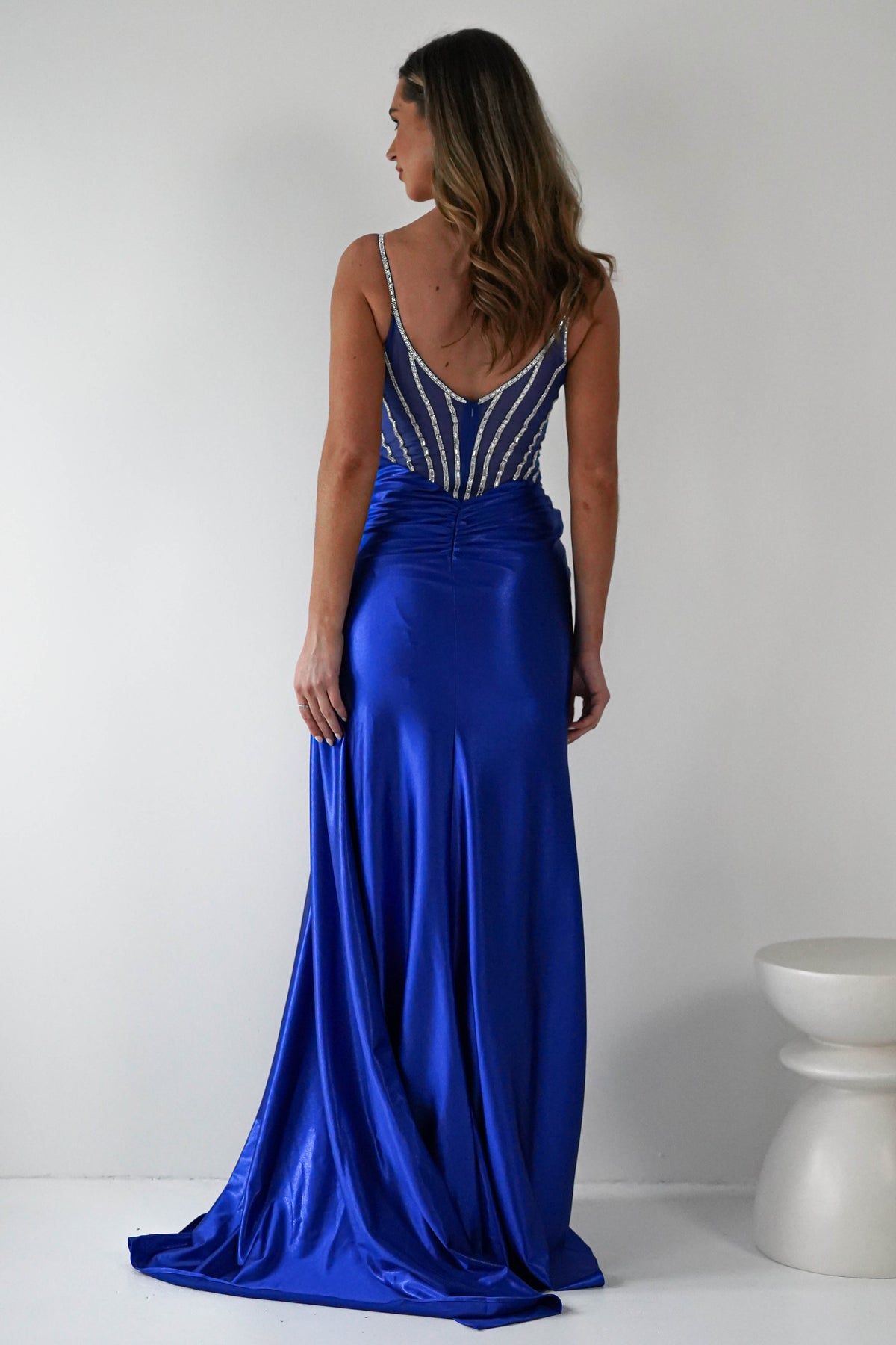 Leonardo Diamante Bodycon Gown | Royal Blue-Oh Hello Clothing