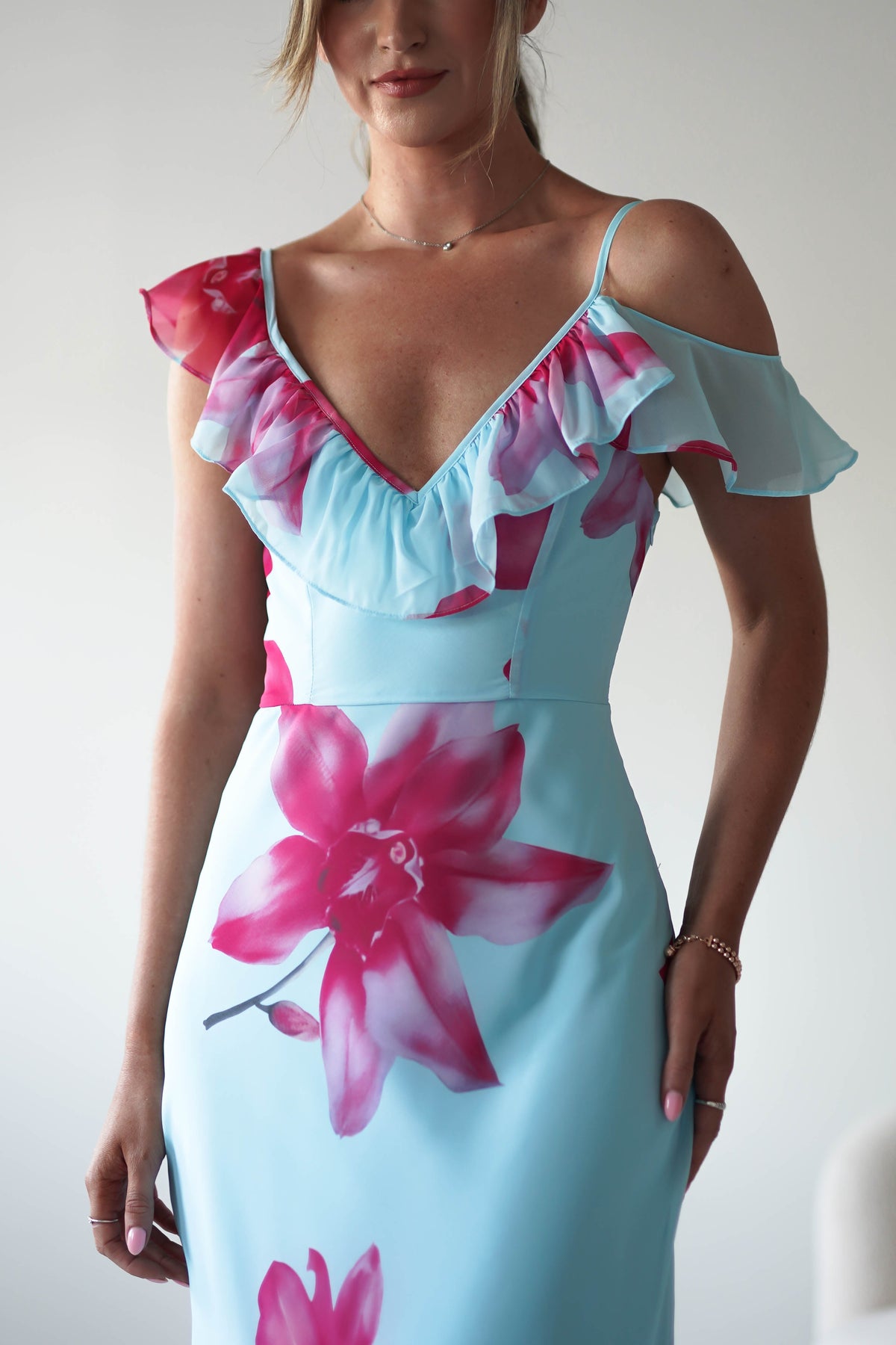Leonie Floral Print Maxi Dress | Blue-Oh Hello Clothing