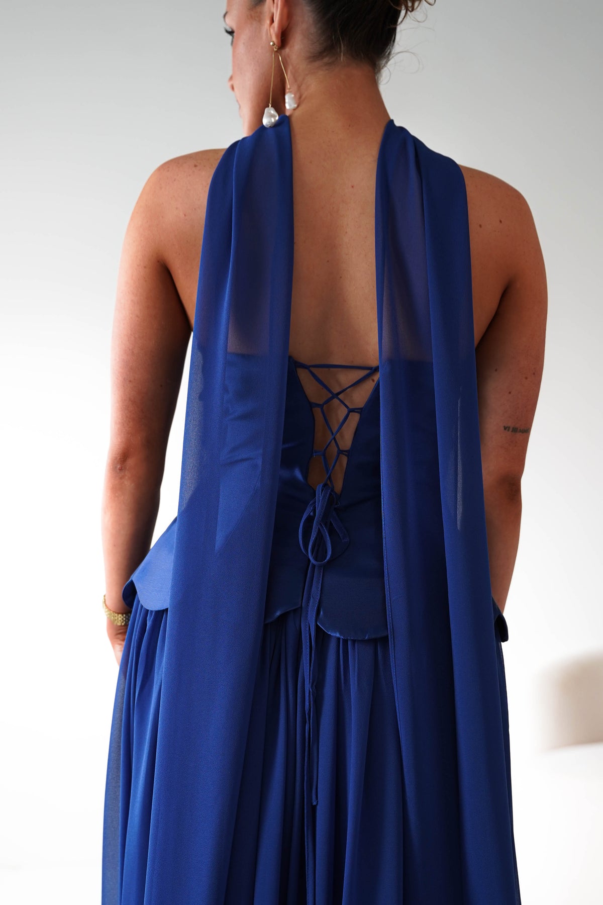 Leonora Strapless Corset Maxi Dress | Navy-Oh Hello Clothing