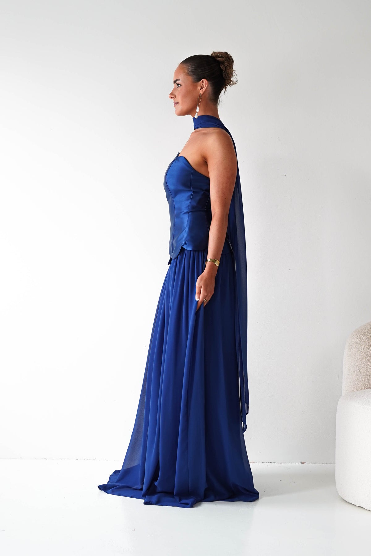 Leonora Strapless Corset Maxi Dress | Navy-Oh Hello Clothing