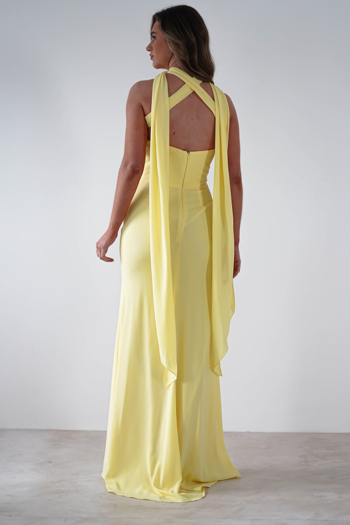 Lisa Multiway Chiffon Gown | Yellow-Oh Hello Clothing