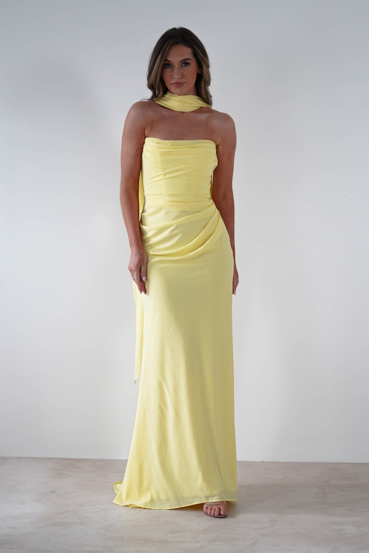 Lisa Multiway Chiffon Gown | Yellow-Oh Hello Clothing
