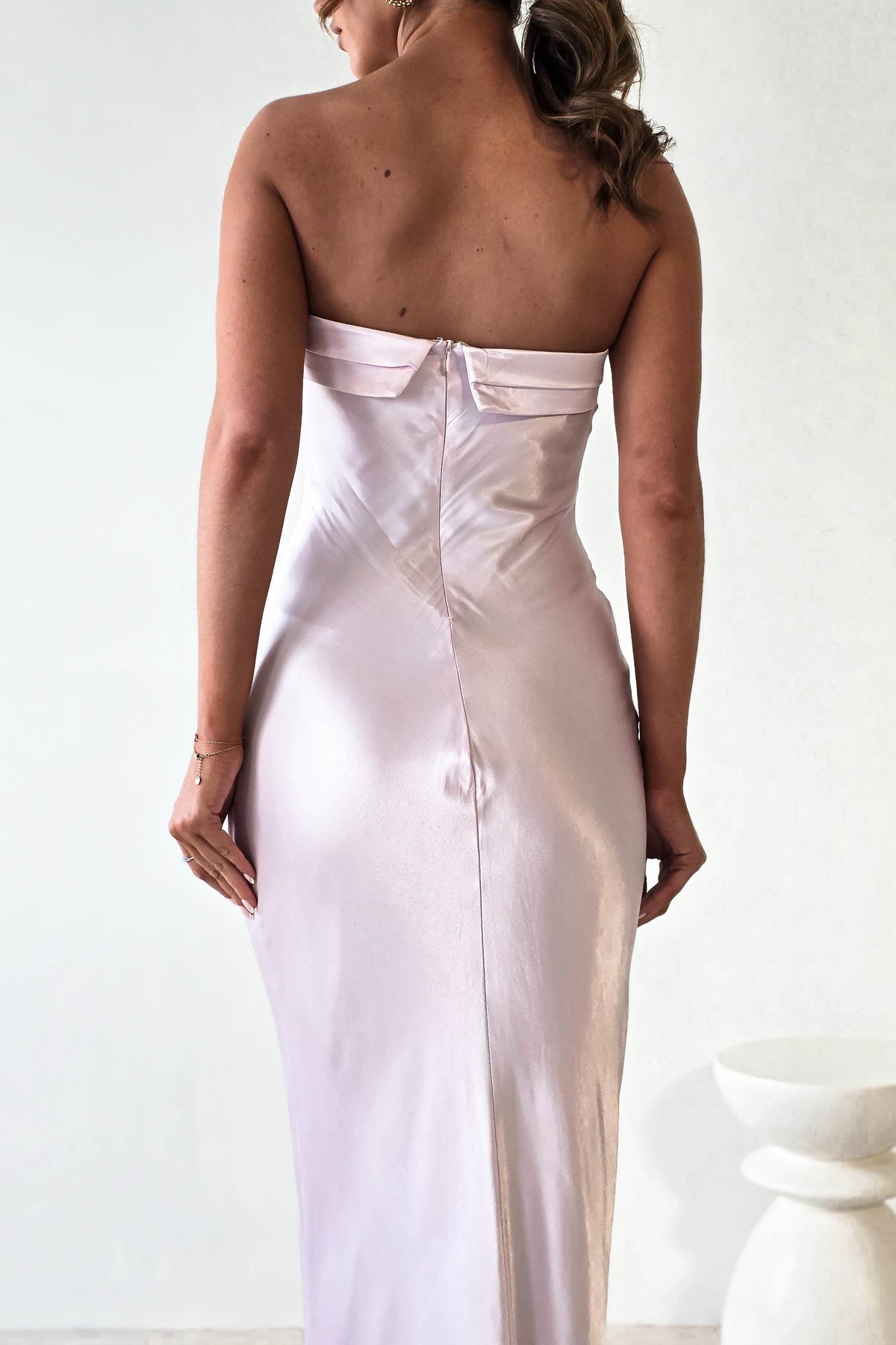 Lucia Soft Satin Slip Midi Dress | Pastel Pink-Oh Hello Clothing
