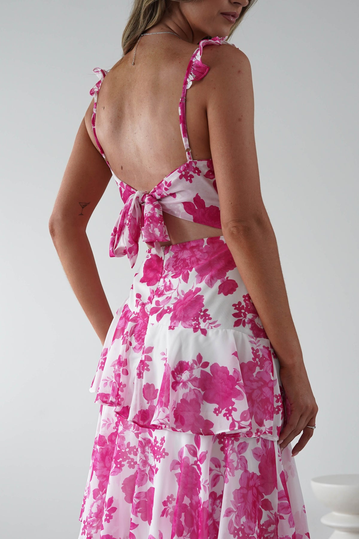 Madrid Ruffle Floral Maxi Dress | Pink-Oh Hello Clothing