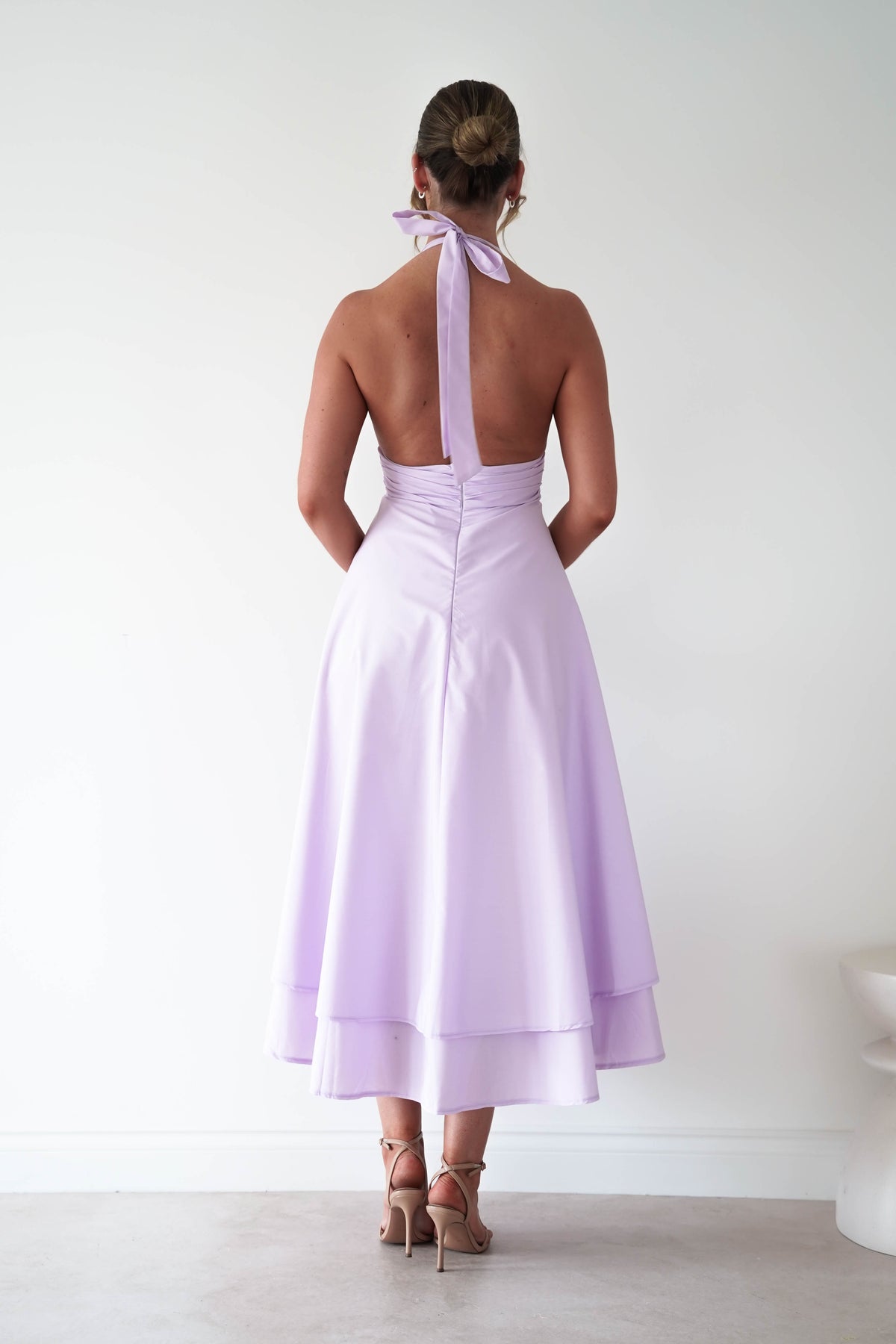 Makaila Halterneck Chiffon Midaxi Dress | Lilac-Oh Hello Clothing