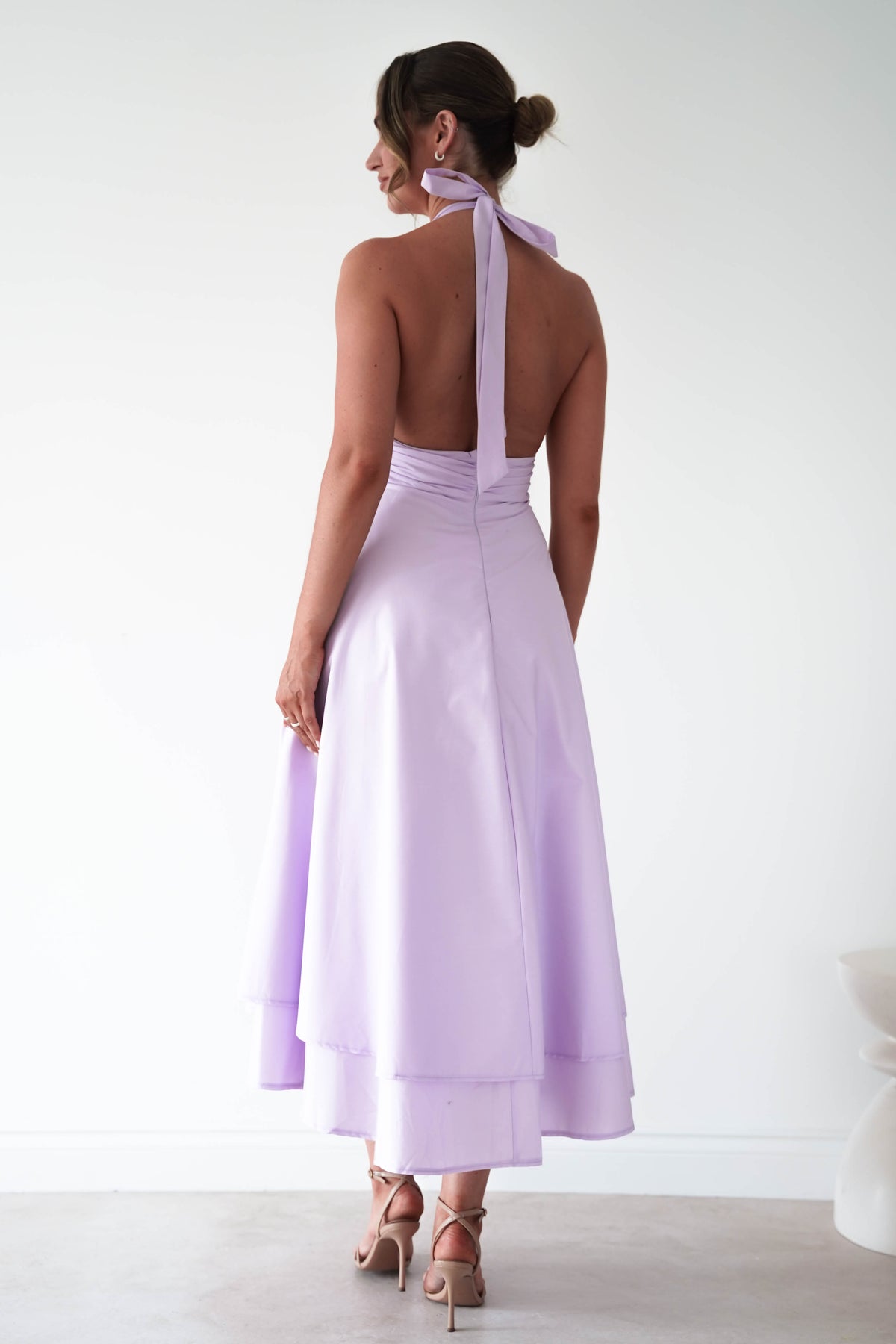 Makaila Halterneck Chiffon Midaxi Dress | Lilac-Oh Hello Clothing