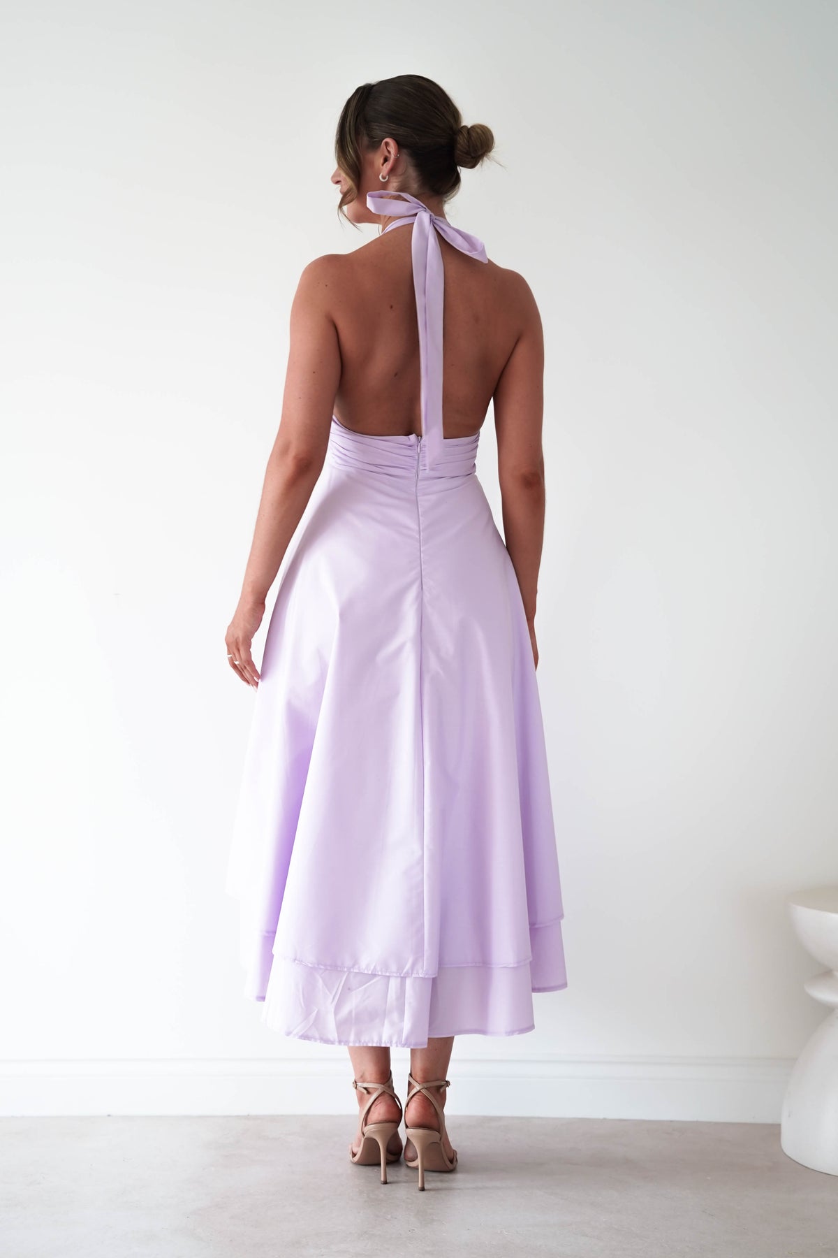 Makaila Halterneck Chiffon Midaxi Dress | Lilac-Oh Hello Clothing