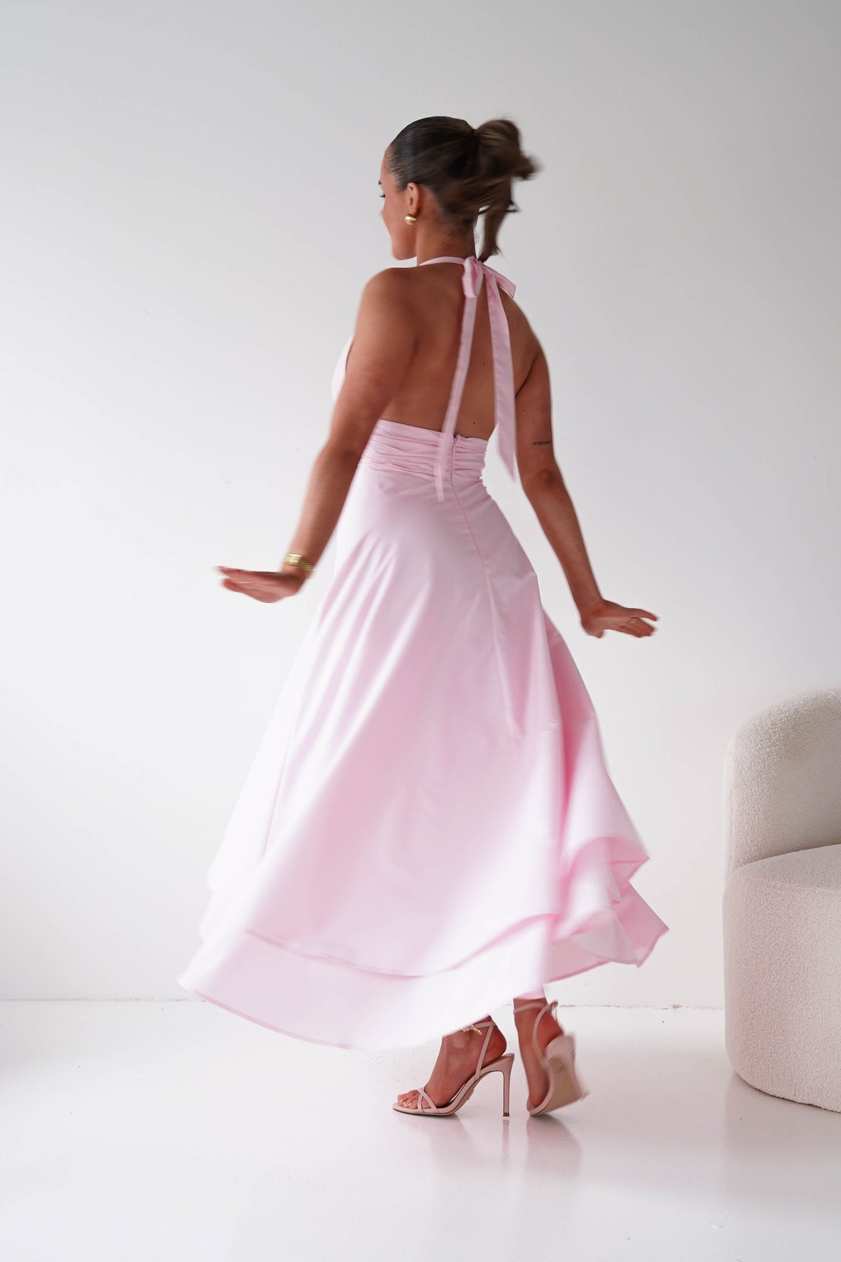 Makaila Halterneck Chiffon Midaxi Dress | Pink-Oh Hello Clothing