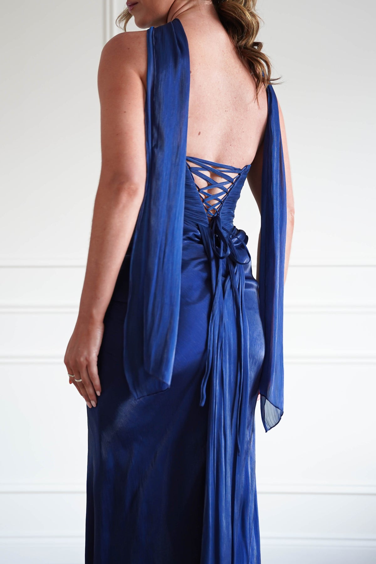 Marielle Glowing Chiffon Strapless Maxi Dress | Navy-Oh Hello Clothing