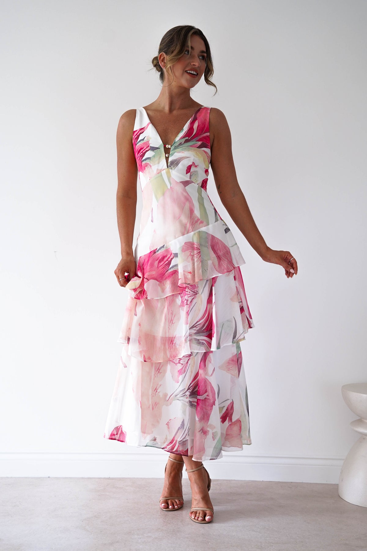 Marisol Floral Print Tiered Maxi Dress | Mixed Print-Oh Hello Clothing