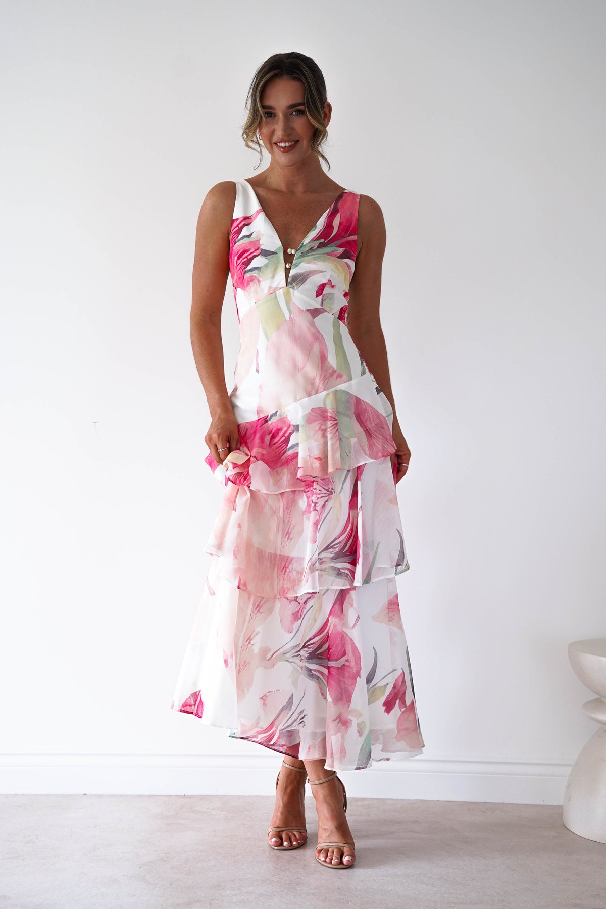 Marisol Floral Print Tiered Maxi Dress | Mixed Print-Oh Hello Clothing