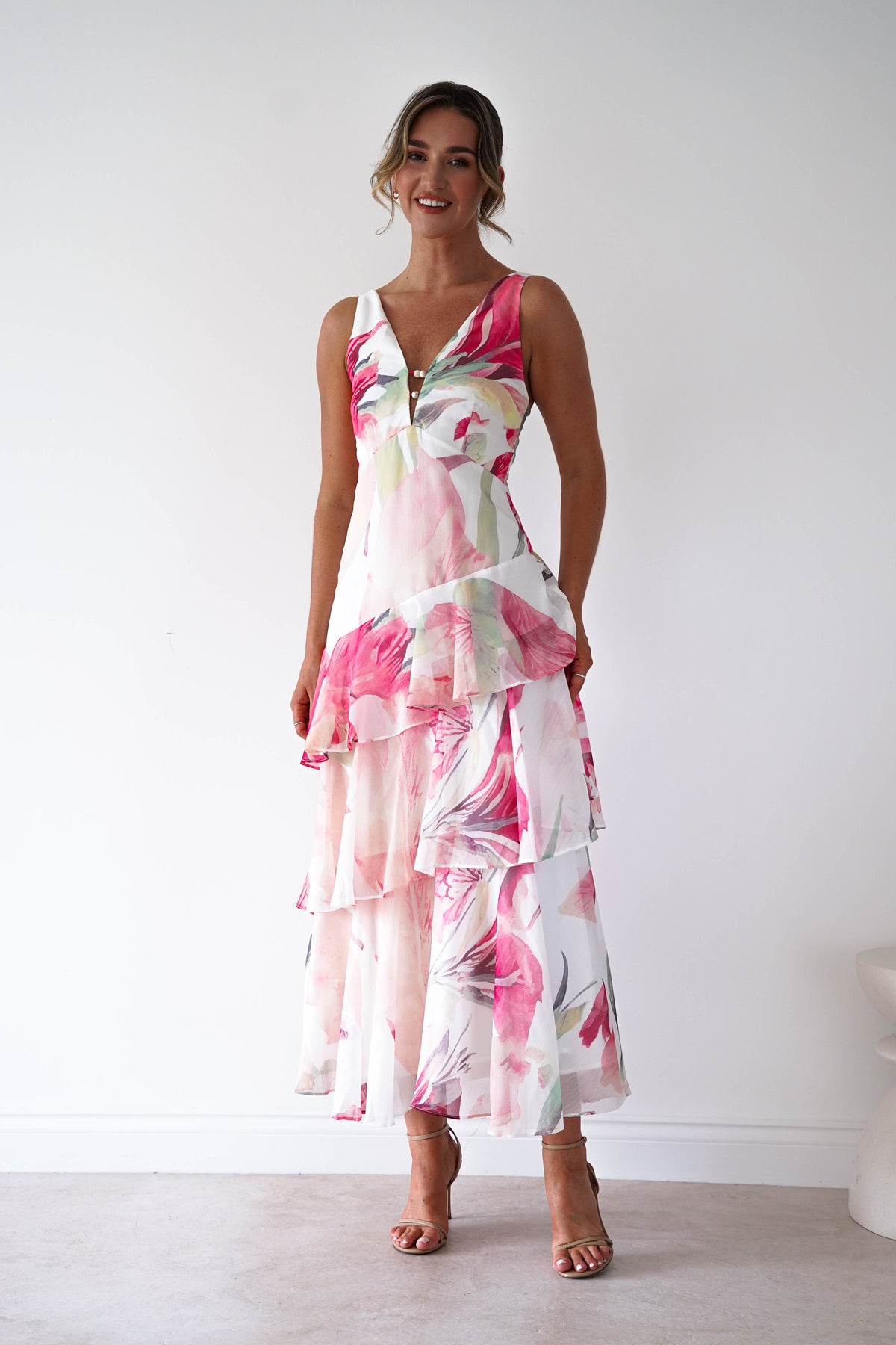 Marisol Floral Print Tiered Maxi Dress | Mixed Print-Oh Hello Clothing