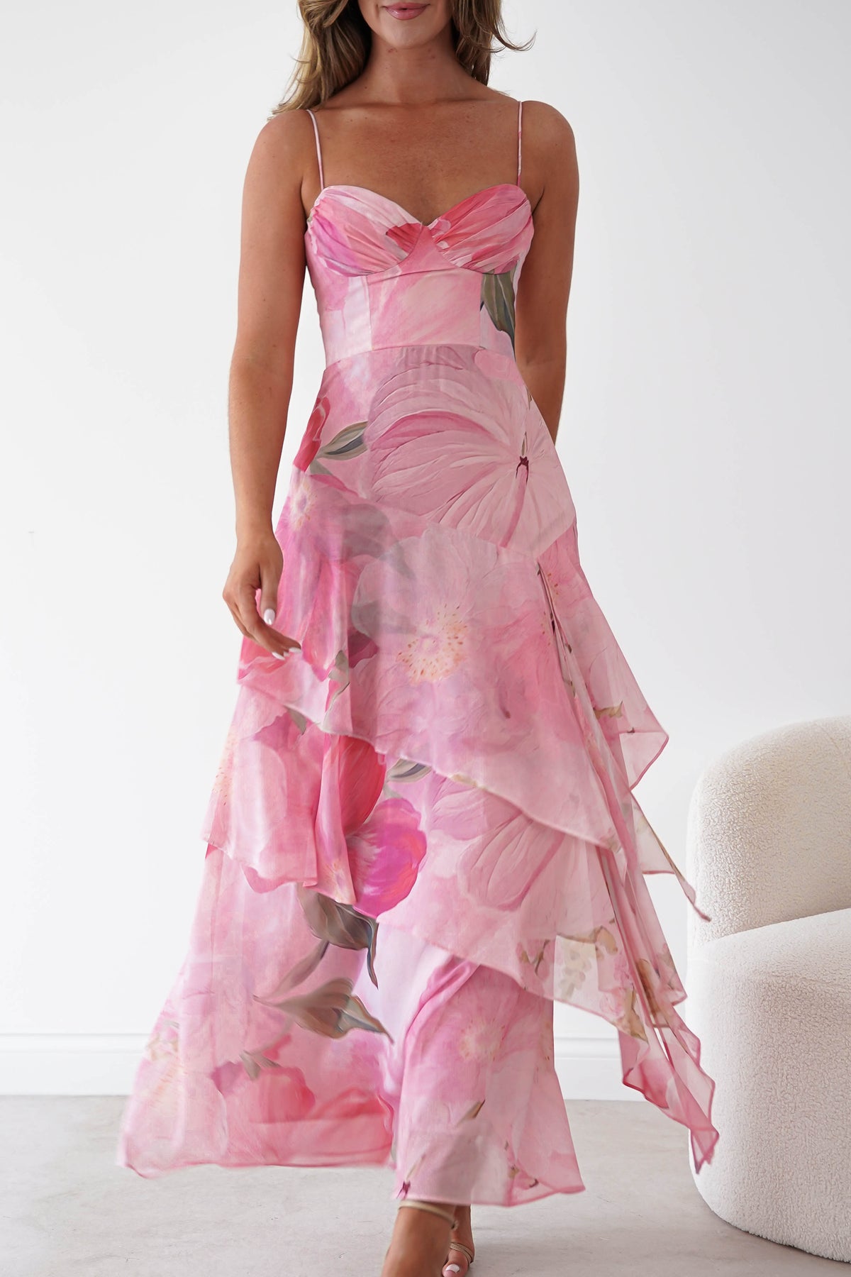 Maroma Floral Layered Maxi Dress | Pink-Oh Hello Clothing