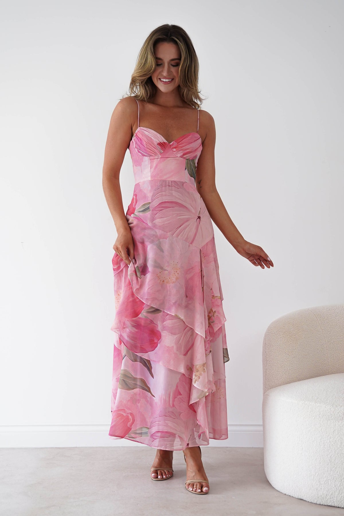 Maroma Floral Layered Maxi Dress | Pink-Oh Hello Clothing