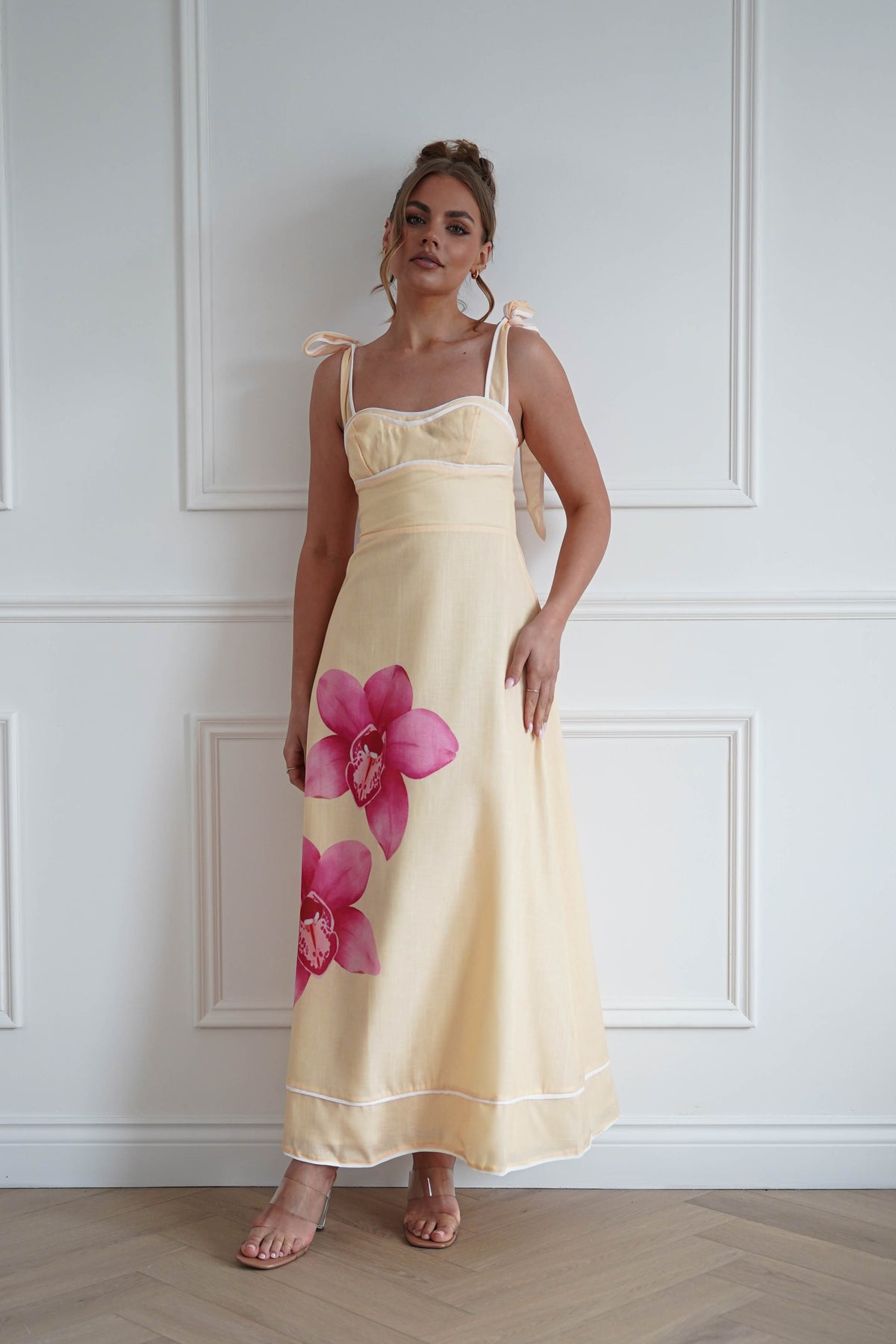 Maui Floral Sweetheart Maxi Dress | Yellow-Oh Hello Clothing