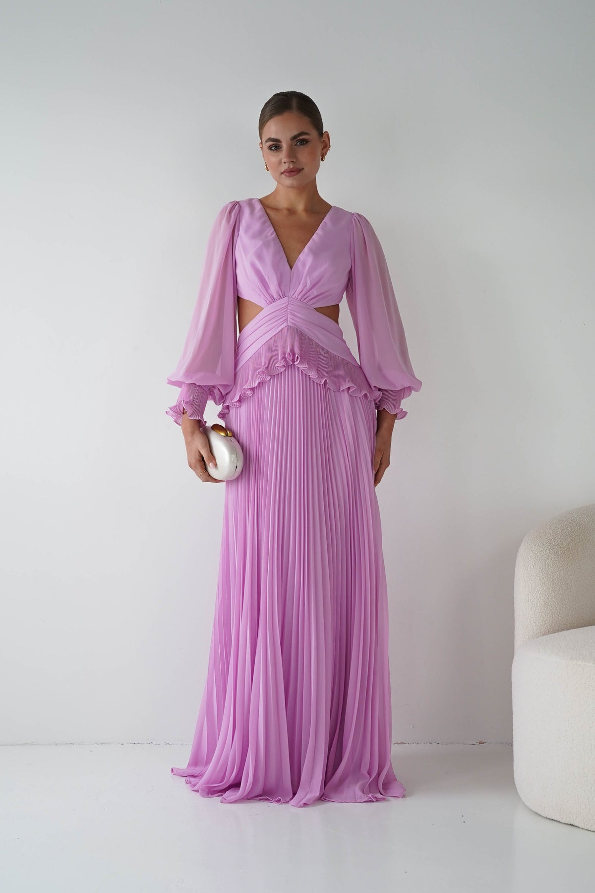 Middleton Pleated Maxi Dress | Pink-Oh Hello Clothing