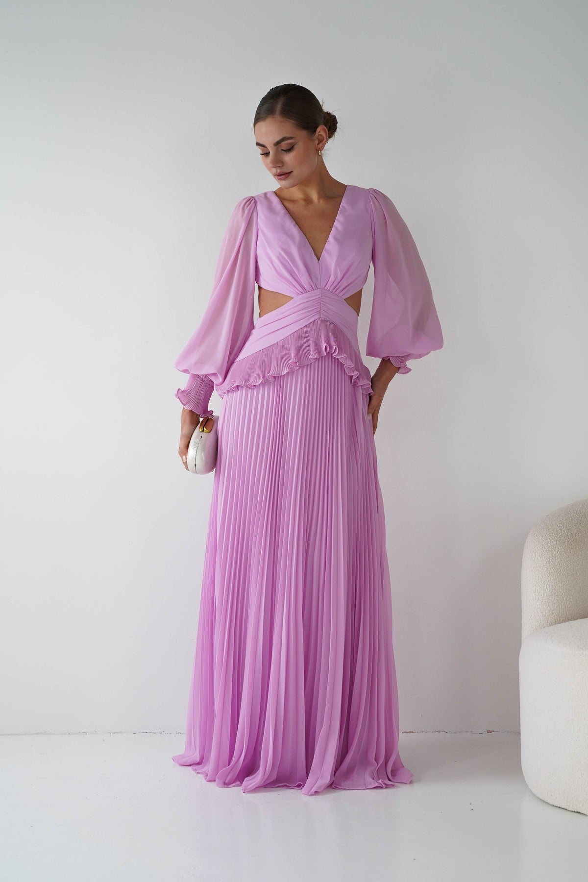 Middleton Pleated Maxi Dress | Pink-Oh Hello Clothing