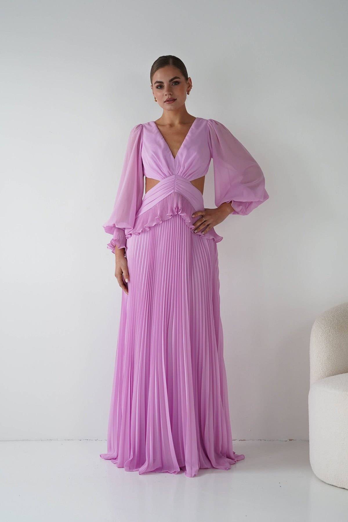 Middleton Pleated Maxi Dress | Pink-Oh Hello Clothing
