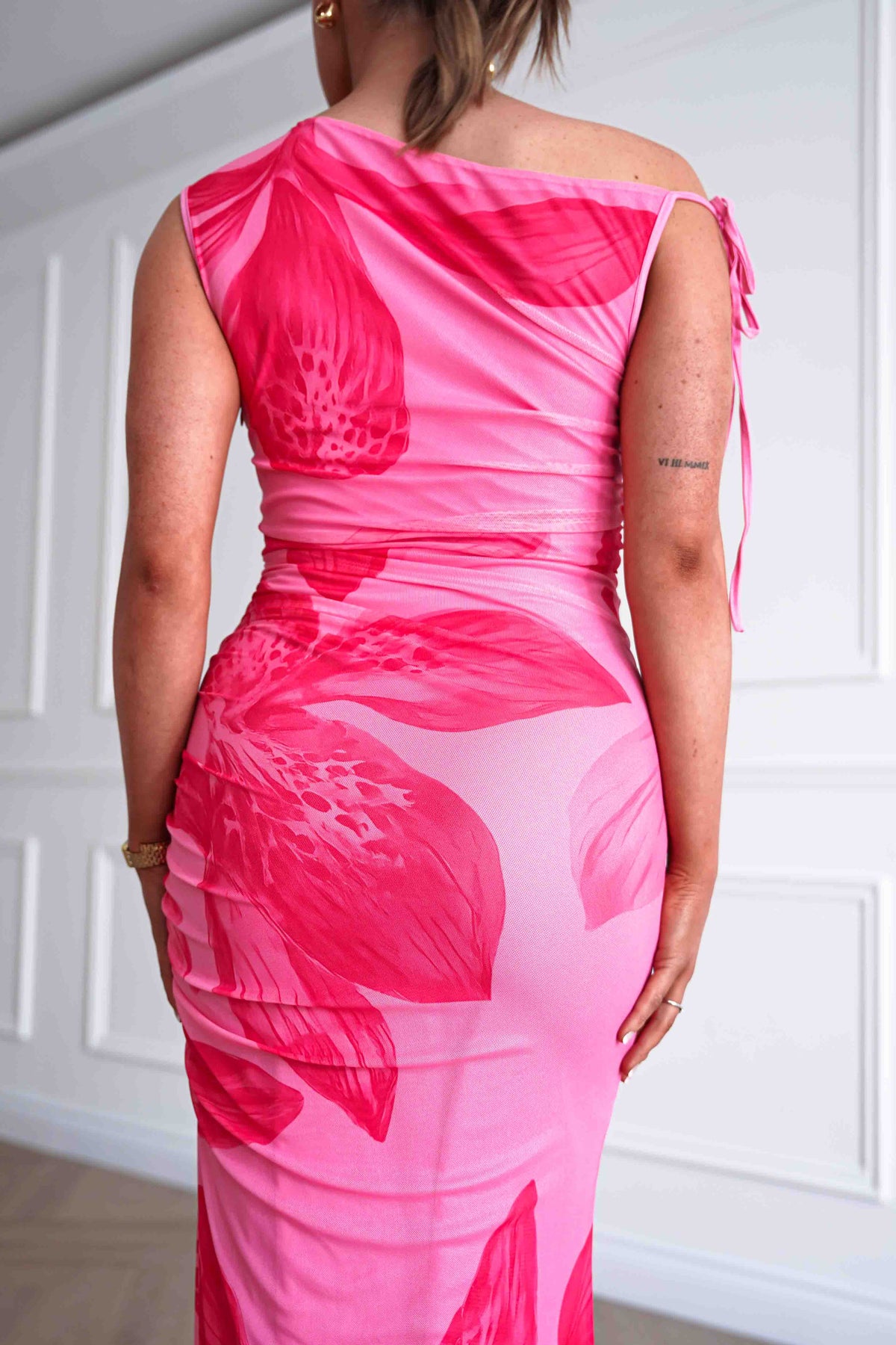 Molly Floral Mesh Bodycon Maxi Dress | Pink-Oh Hello Clothing