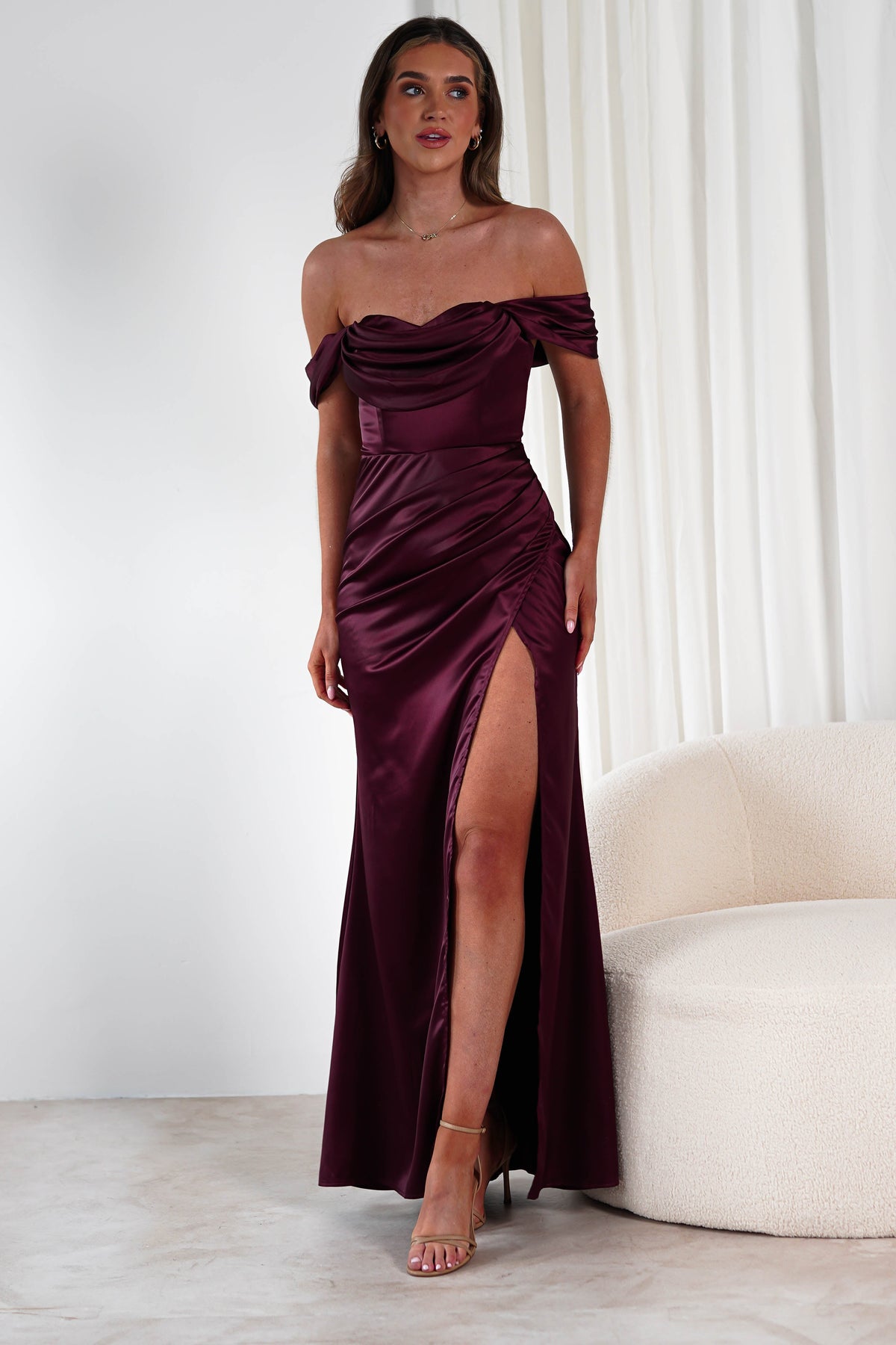 Monica Off The Shoulder Gown | Wine-Oh Hello Clothing