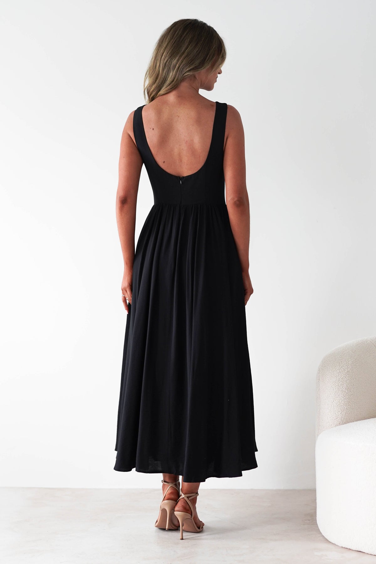 Monroe Skater Midaxi Dress | Black-Oh Hello Clothing