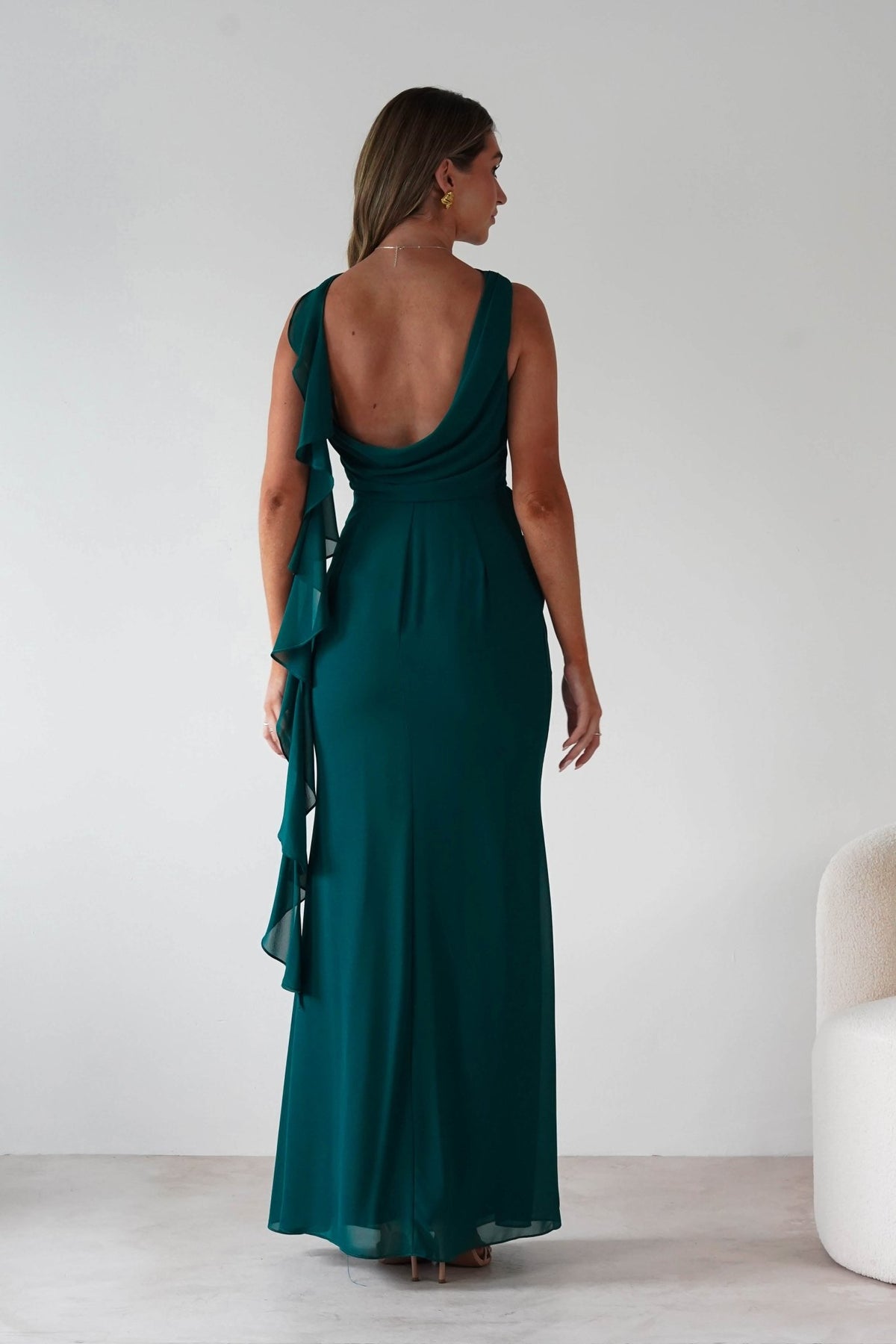 Montana Chiffon Maxi Dress | Emerald Green-Oh Hello Clothing