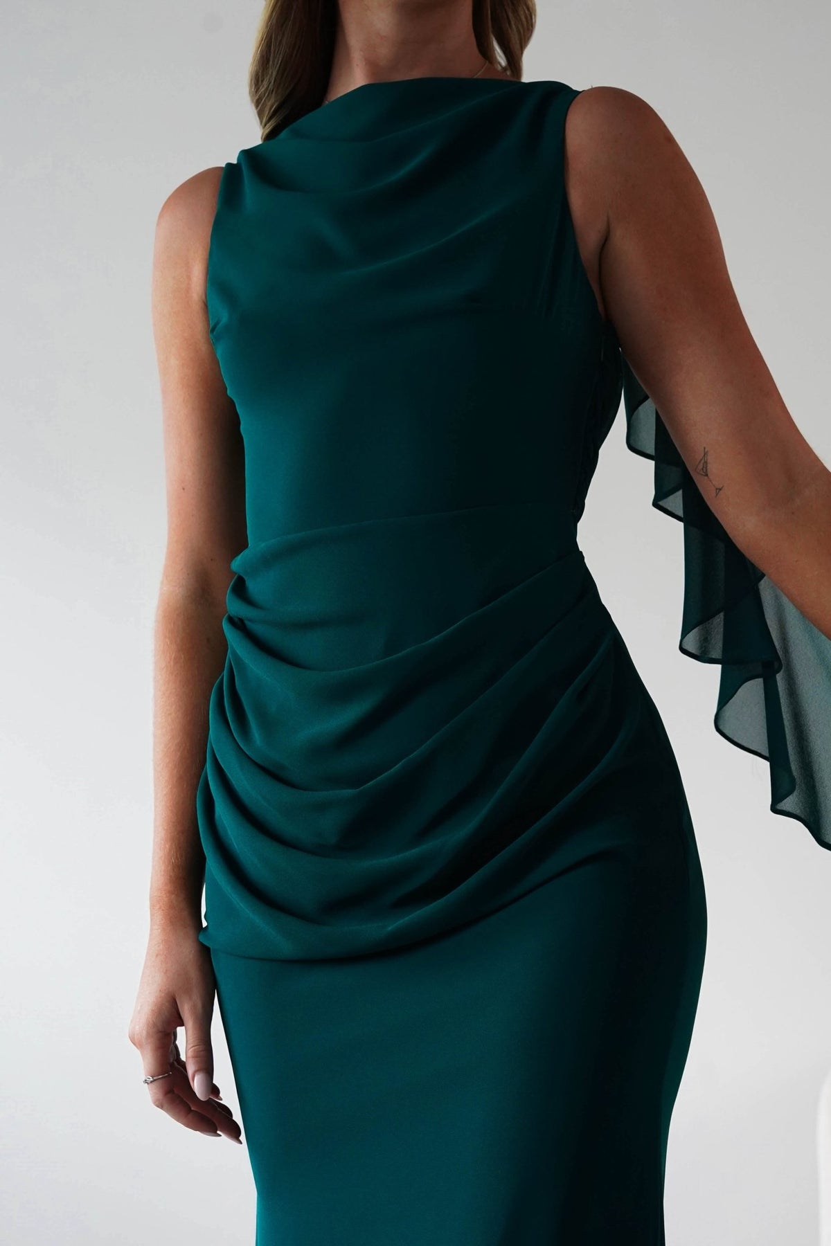 Montana Chiffon Maxi Dress | Emerald Green-Oh Hello Clothing