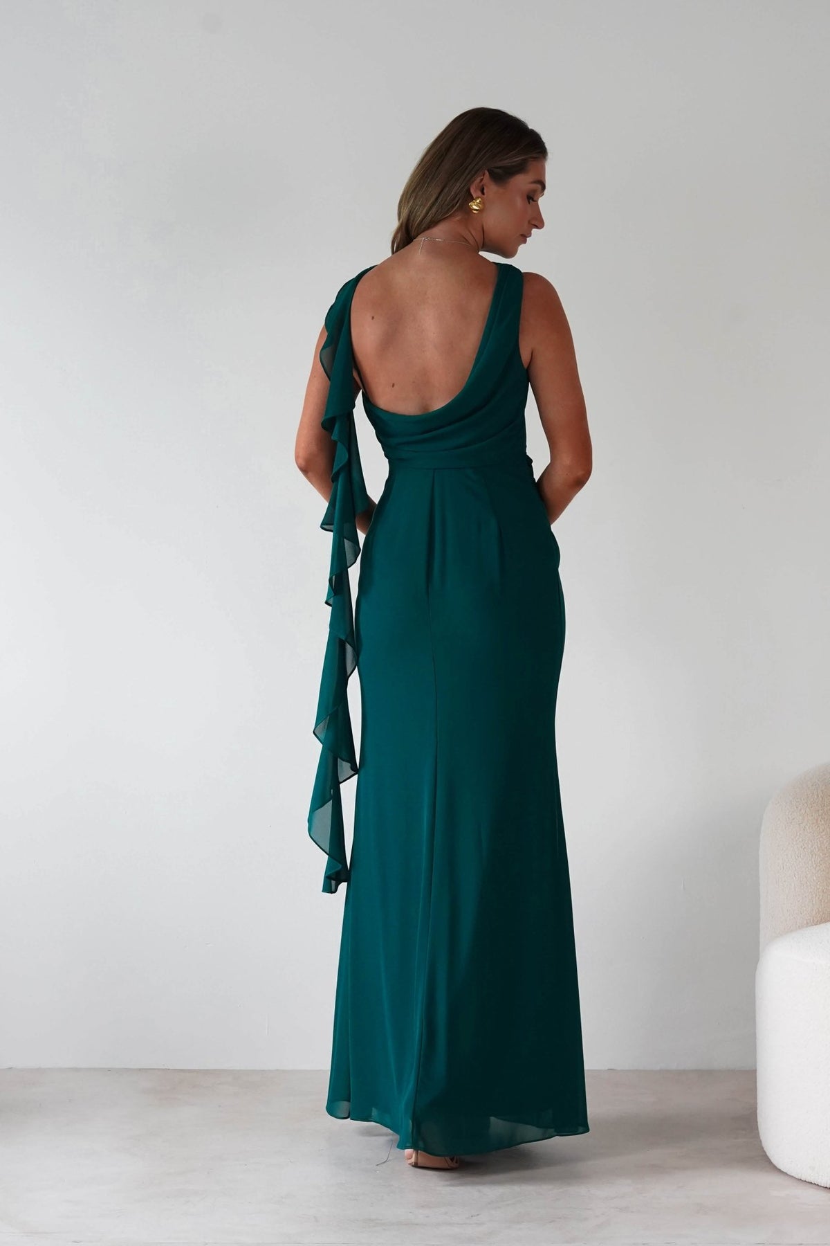 Montana Chiffon Maxi Dress | Emerald Green-Oh Hello Clothing