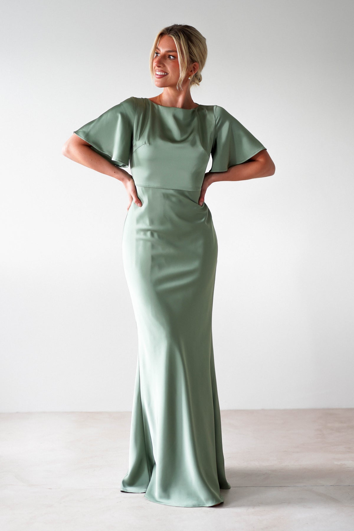 Olivia Soft Matte Satin Maxi Dress | Olive-Oh Hello Clothing