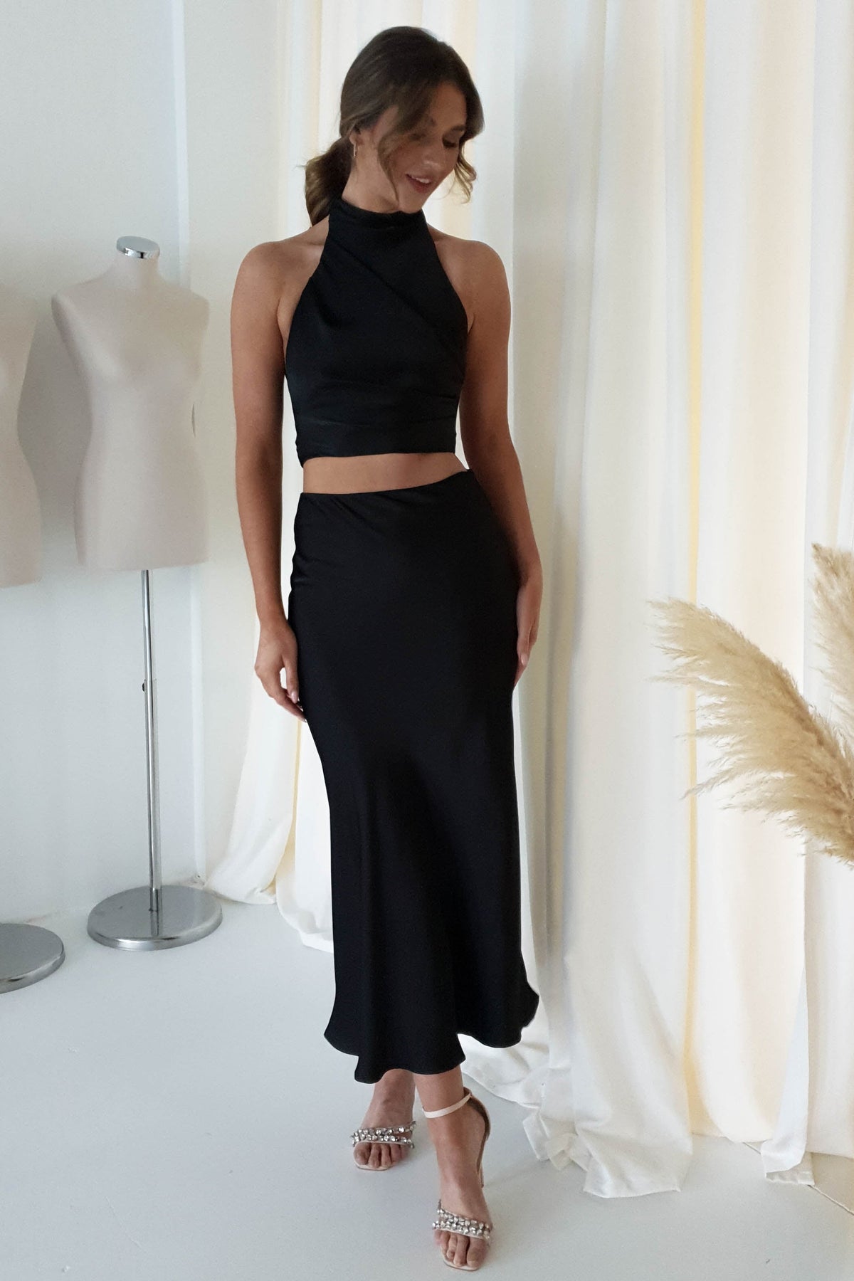 Pamela Satin Top | Black-Oh Hello Clothing
