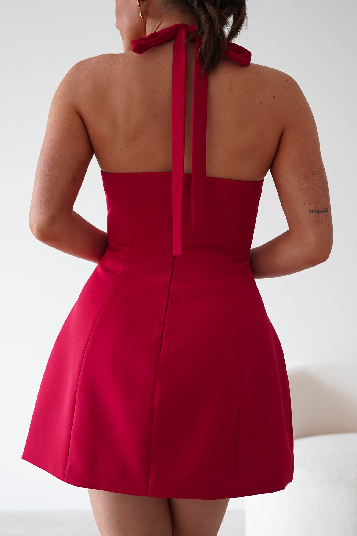 Pandora Structured Mini Dress | Red-Oh Hello Clothing