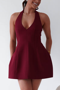 Pandora Structured Mini Dress | Wine