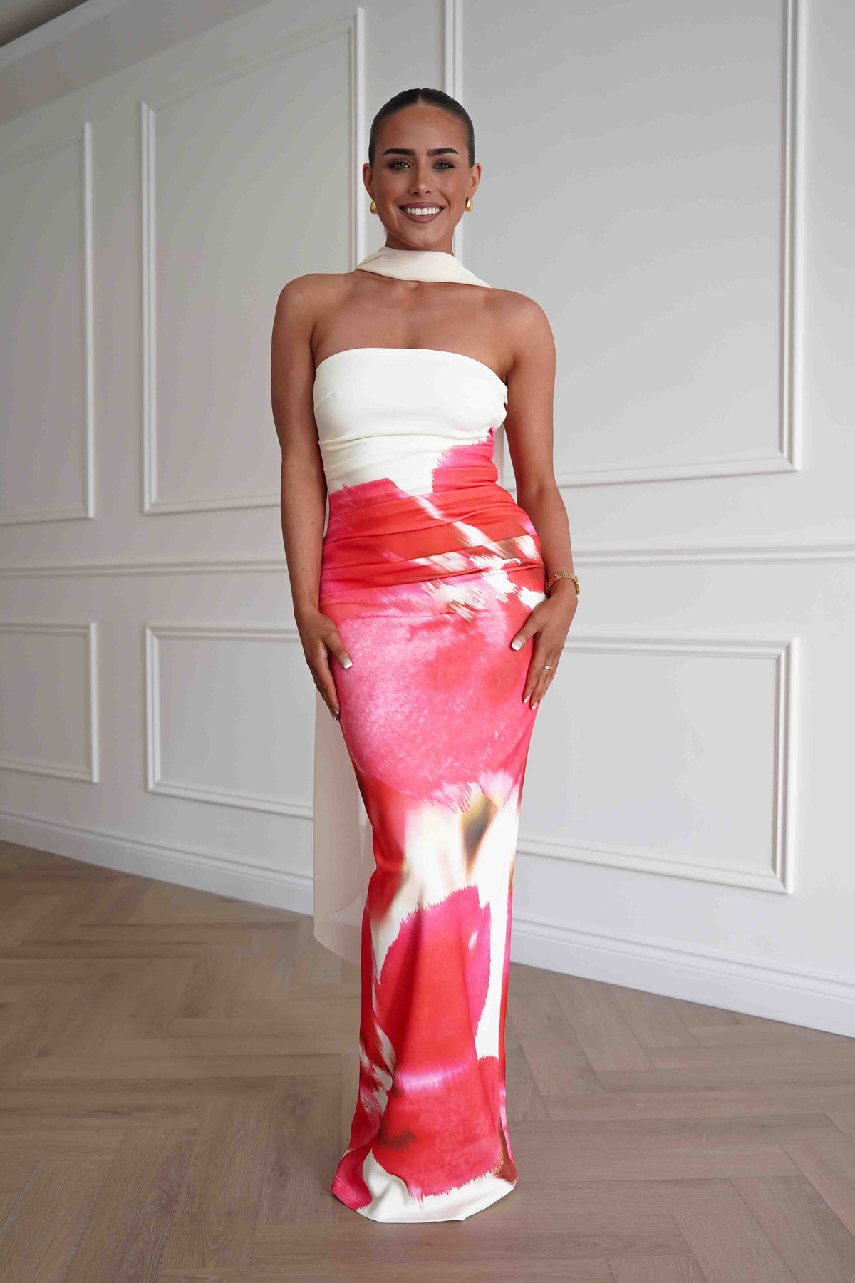 Paros Floral Bodycon Maxi Dress | Yellow-Oh Hello Clothing
