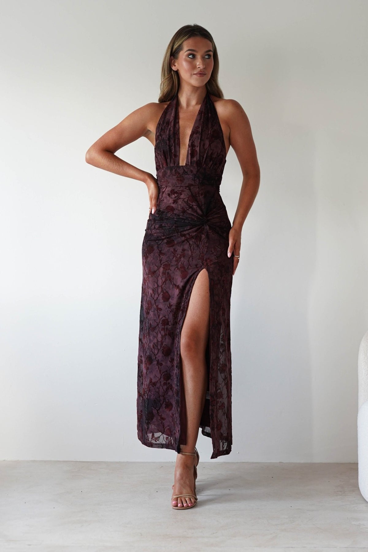 Paxton Halter Neck Floral Maxi Dress | Wine-Oh Hello Clothing