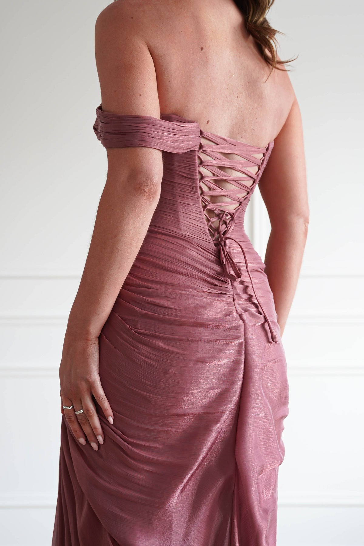 Penny Ruched Draped Maxi Gown | Sienna Rose-Oh Hello Clothing