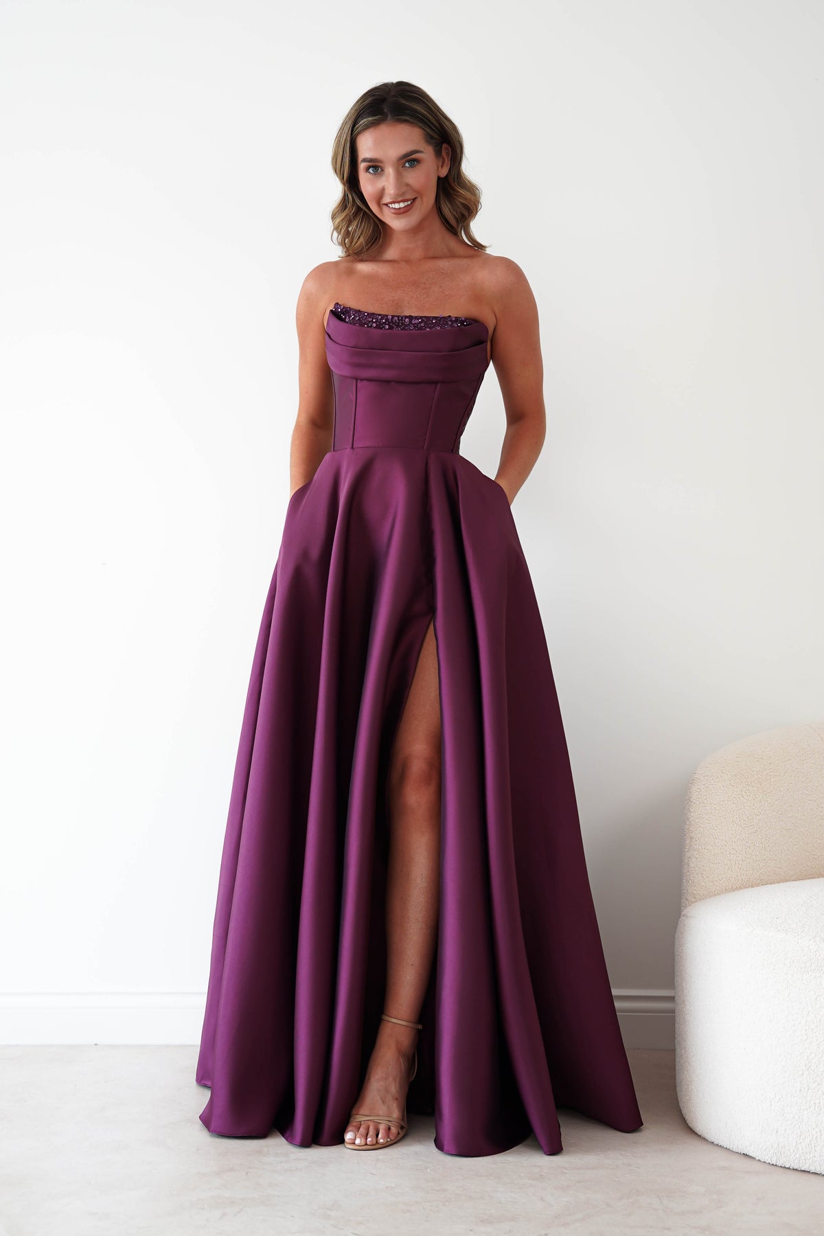 Pepper Strapless A-Line Maxi Gown | Berry-Oh Hello Clothing