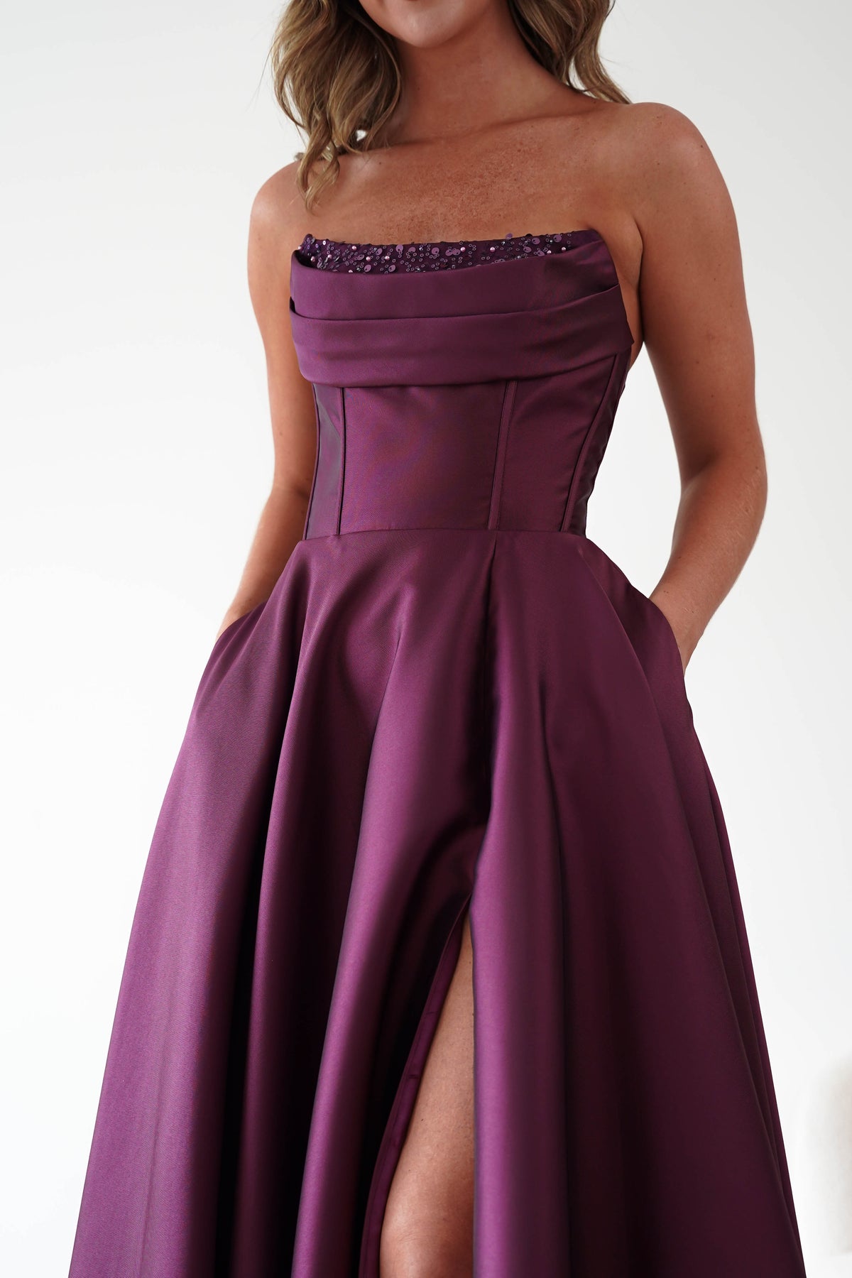 Pepper Strapless A-Line Maxi Gown | Berry-Oh Hello Clothing