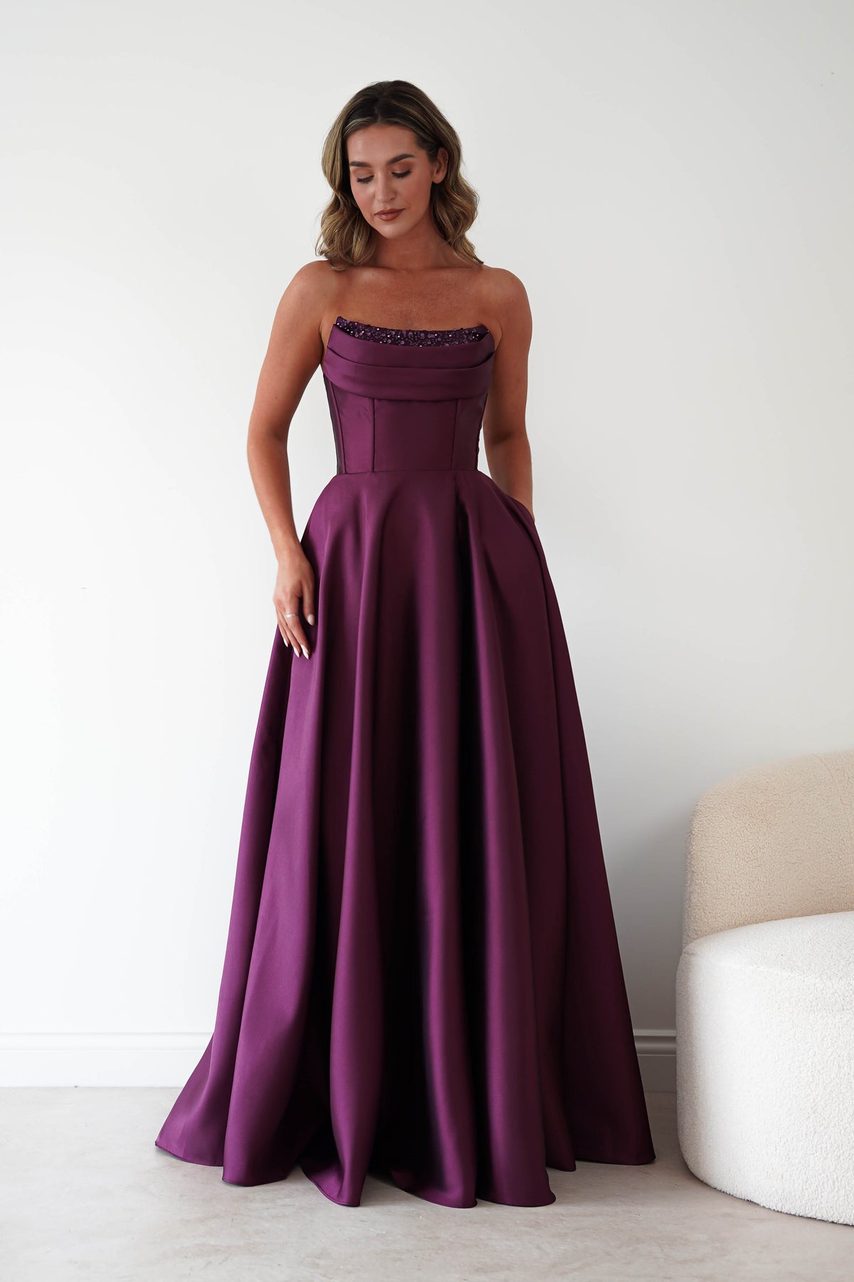Pepper Strapless A-Line Maxi Gown | Berry-Oh Hello Clothing