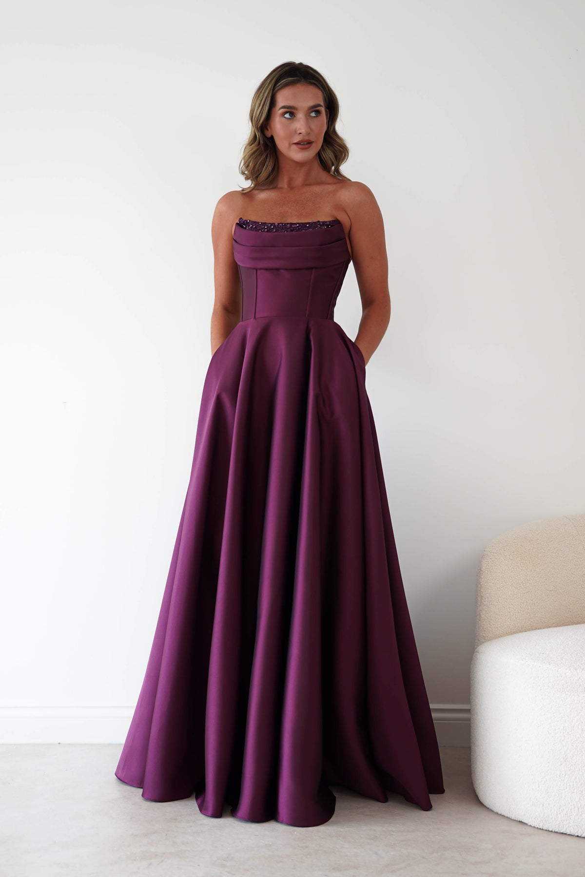 Pepper Strapless A-Line Maxi Gown | Berry-Oh Hello Clothing